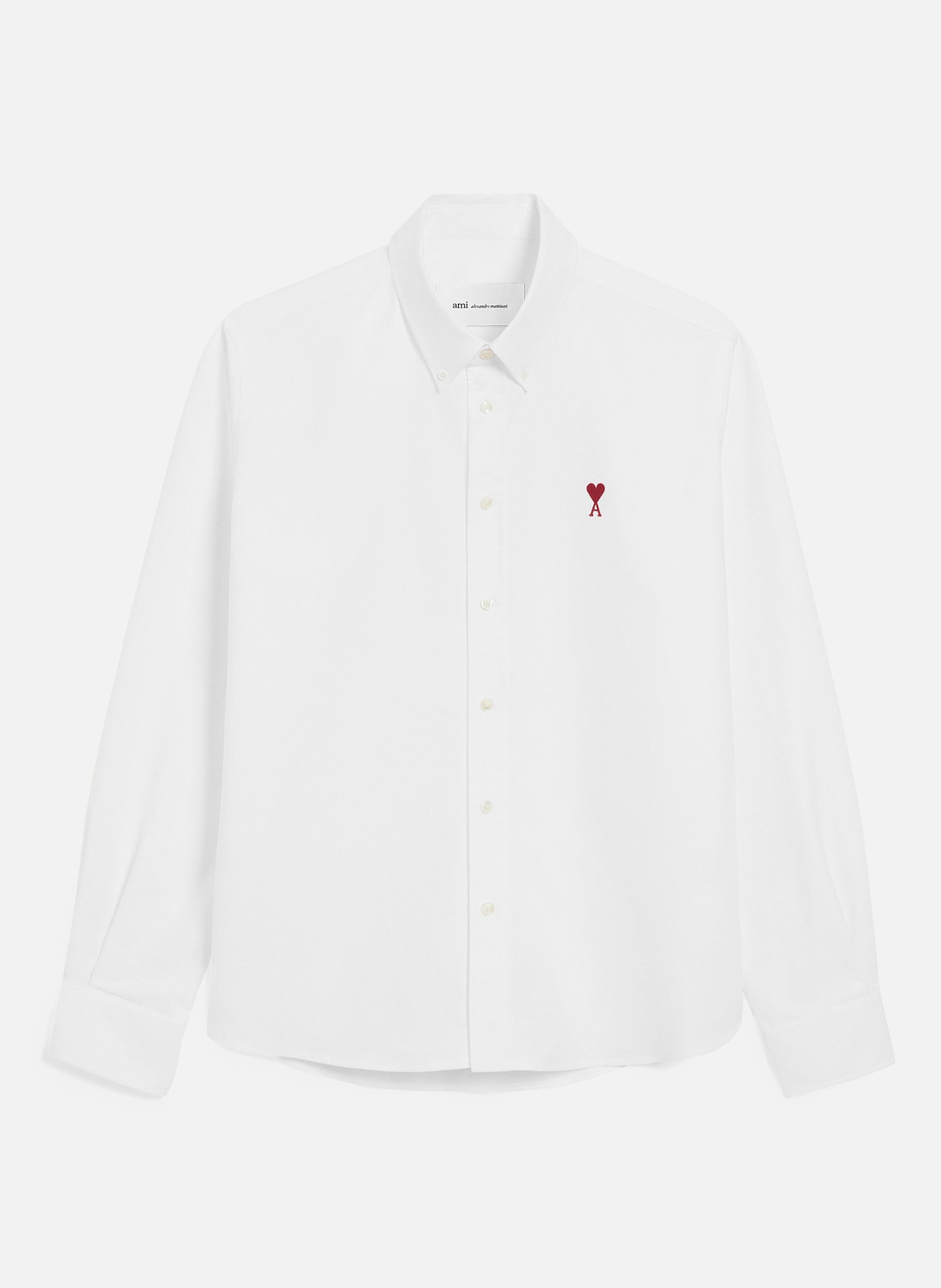 Chemise Col Boutonné Ami de Coeur unisexe AMI PARIS Blanc