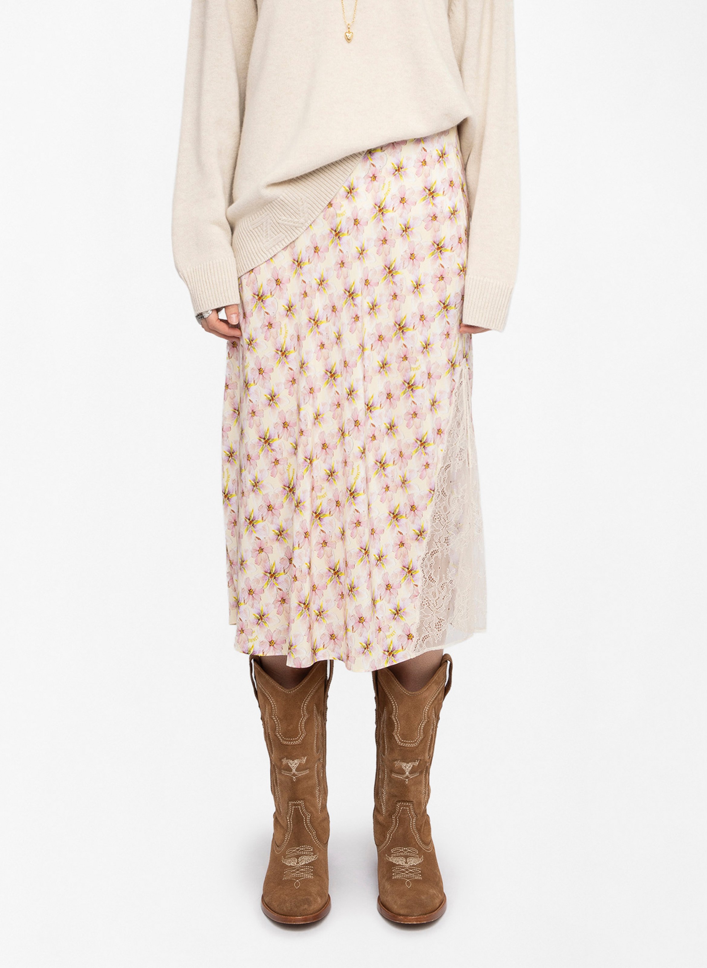 Jupe midi fluide imprimée jayla ZADIG&VOLTAIRE Jaune