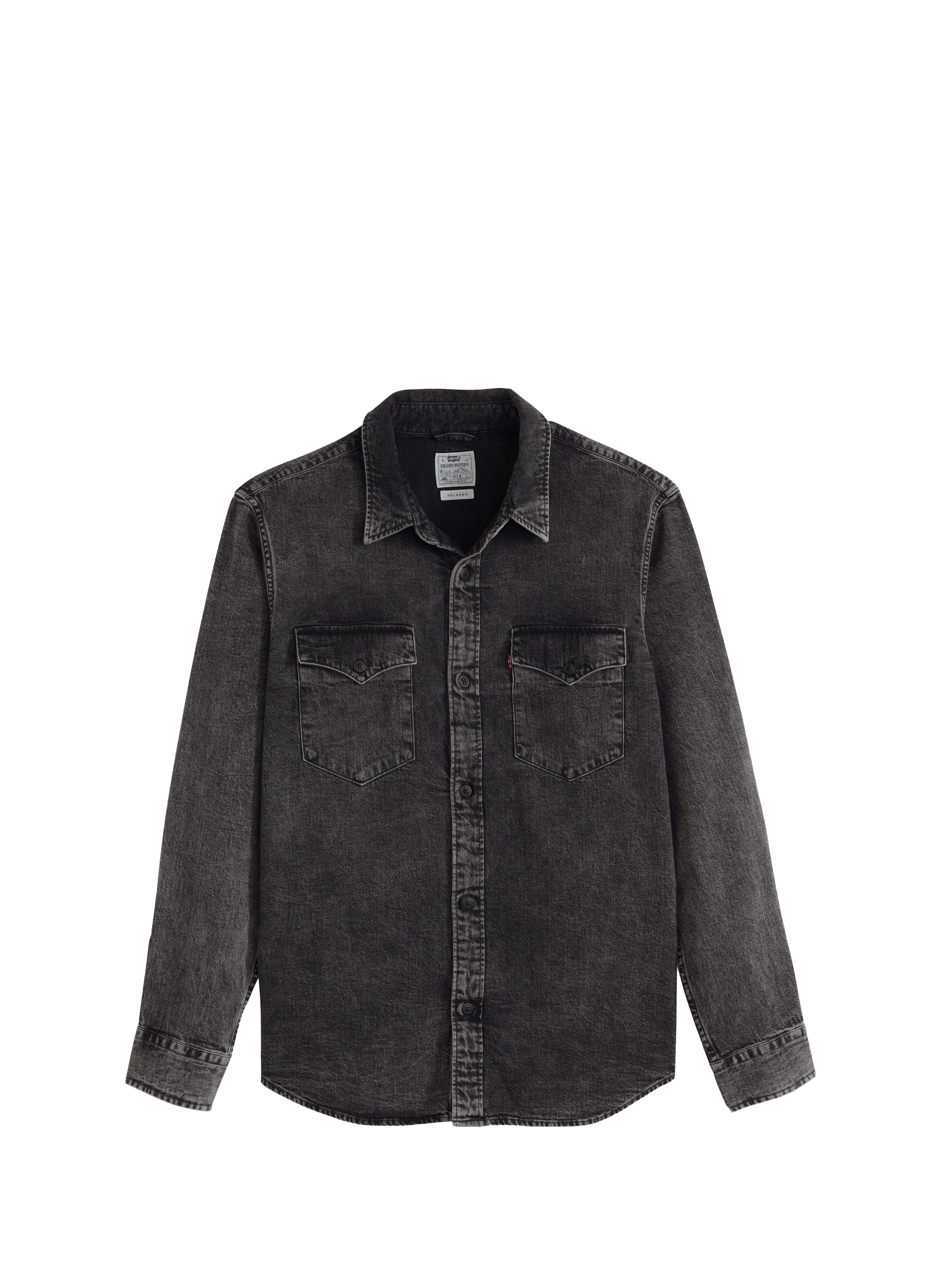 Straight cotton denim overshirt LEVI'S Black
