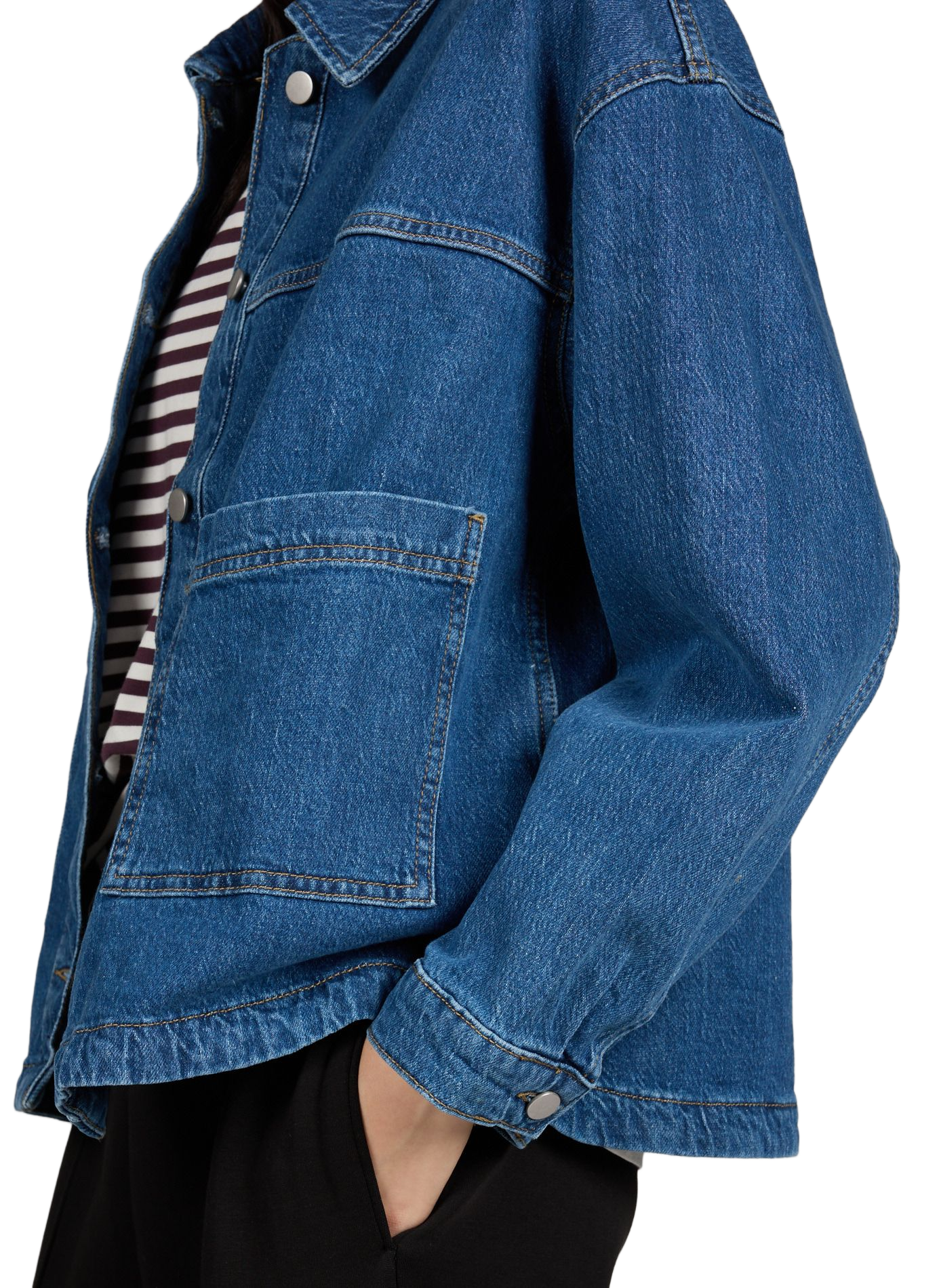 Veste droite Vijaf en coton mélangé VILA Bleu