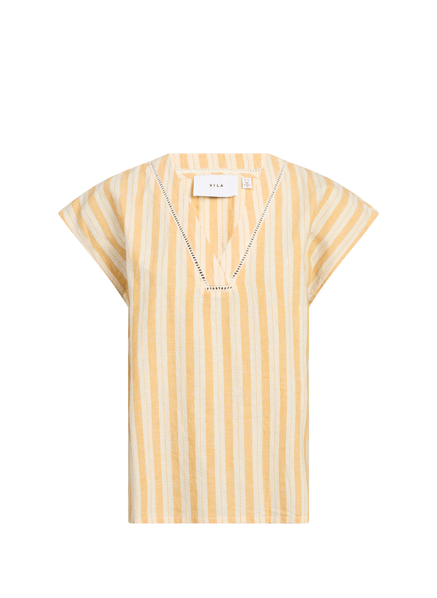 Blouse Viseldia en coton VILA Beige