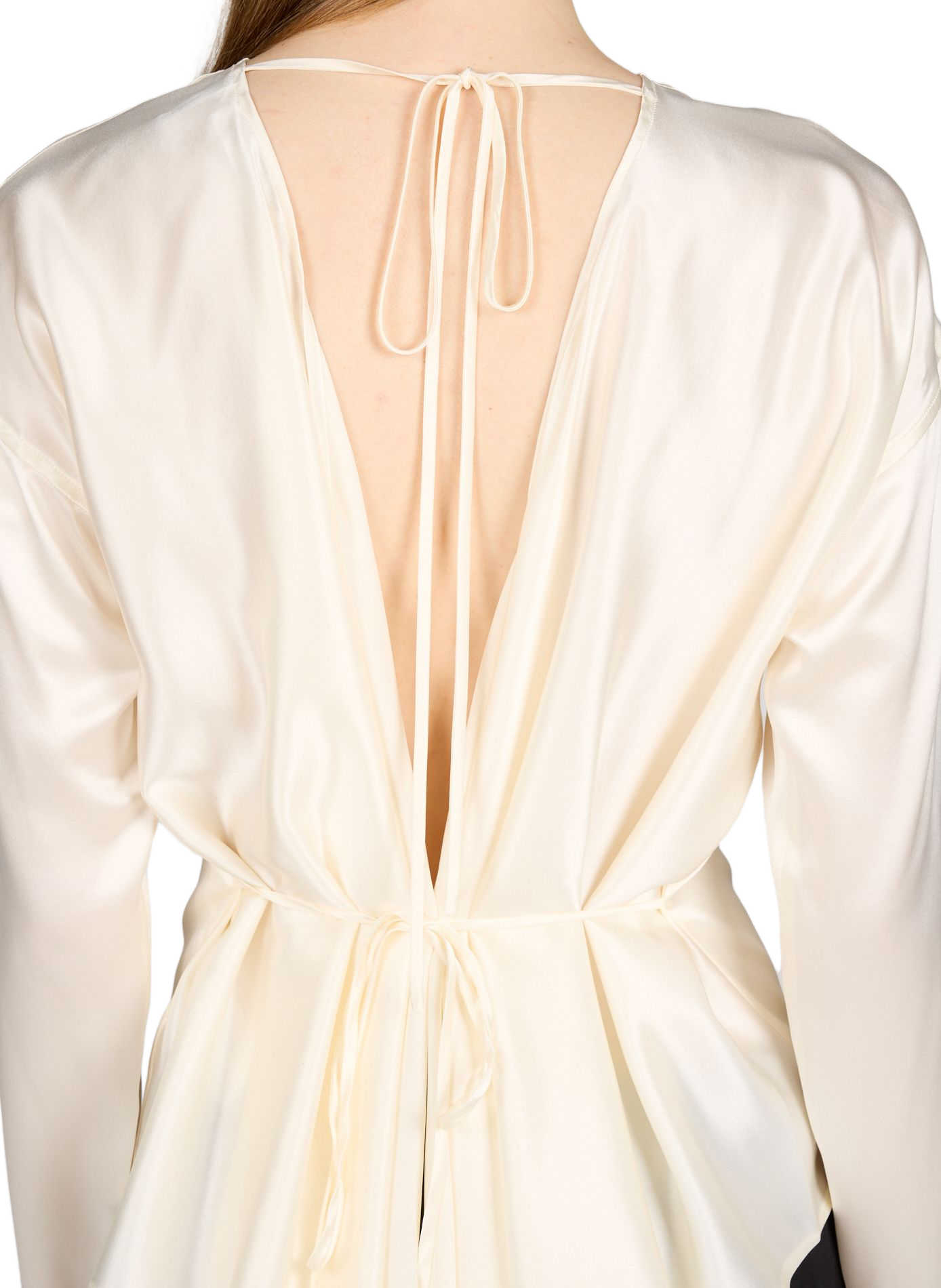 Satin tie-up silk top HELMUT LANG White