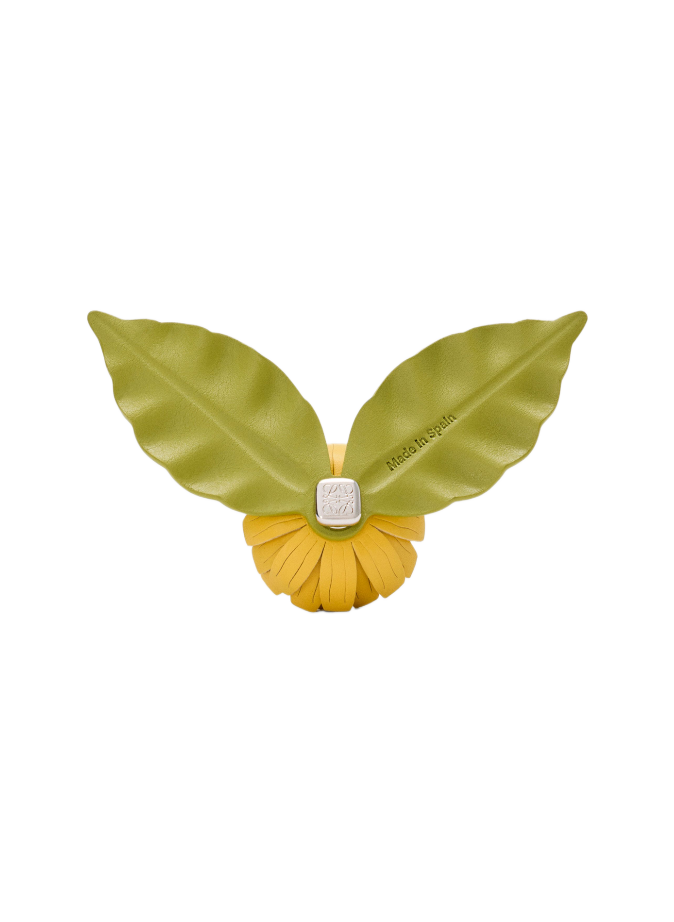 Leren kalfsbloem broche LOEWE Geel