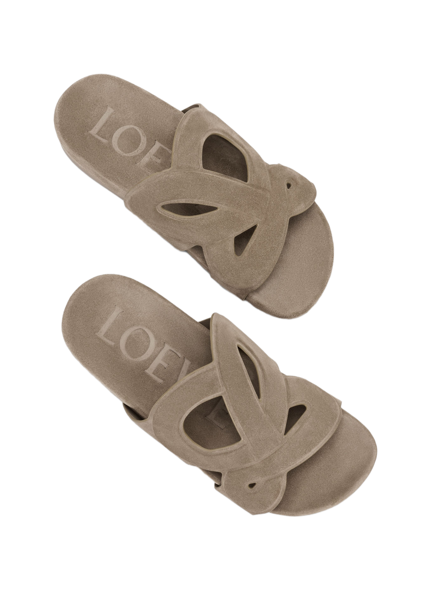 Monogram velvet leather mules Ease LOEWE Grey