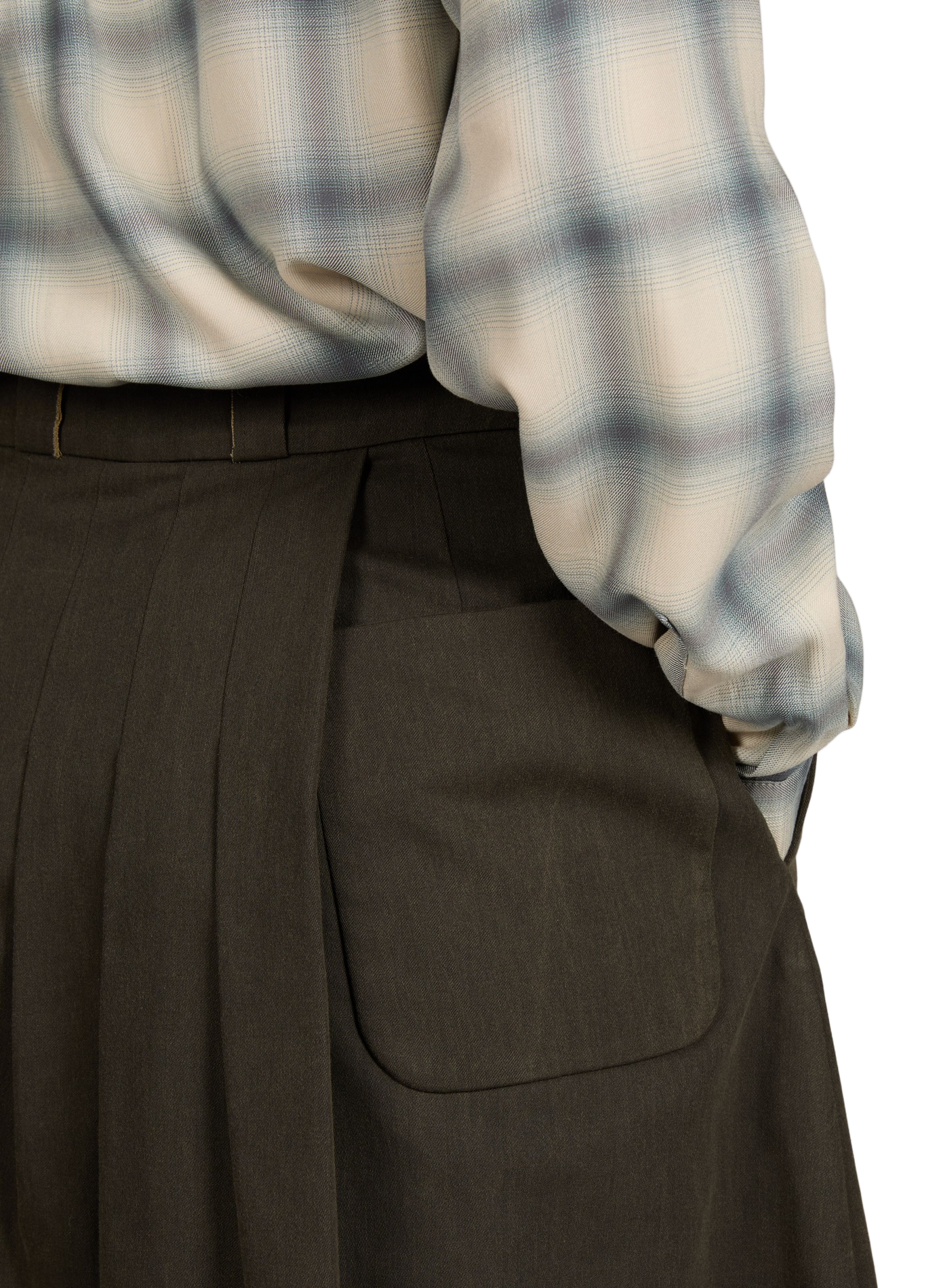 Midi skirt with asymmetrical pleats in cotton OUR LEGACY Green