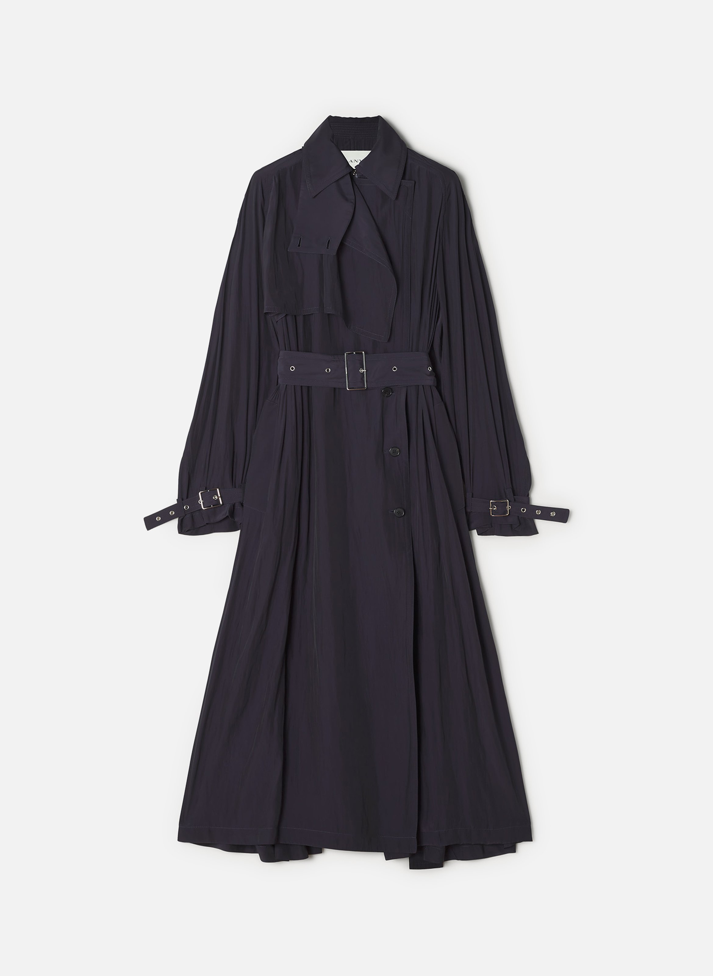 Trench fluide en charmeuse LANVIN Bleu