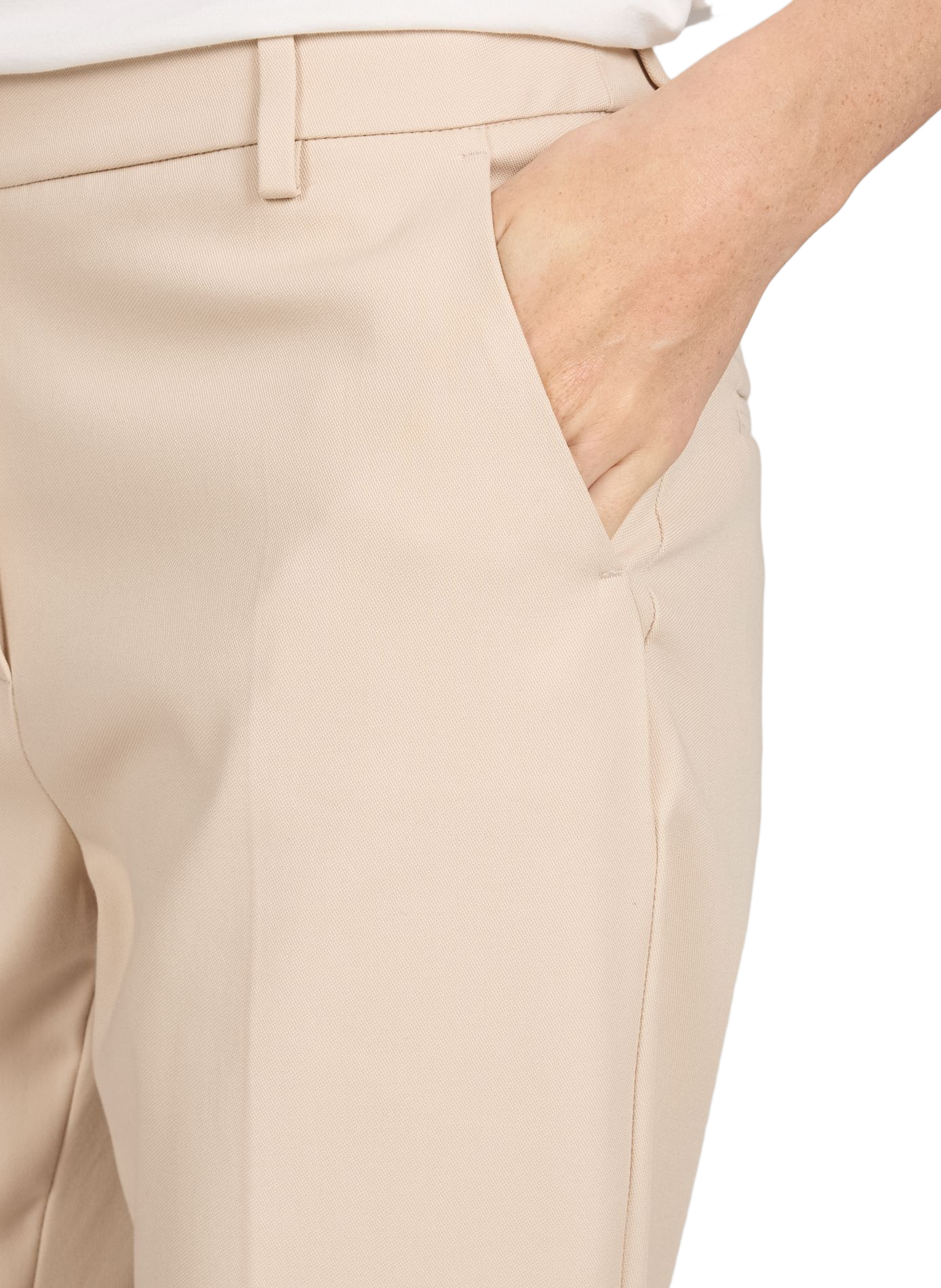Pantalon slim à plis en coton stretch  MAX MARA WEEK END Beige