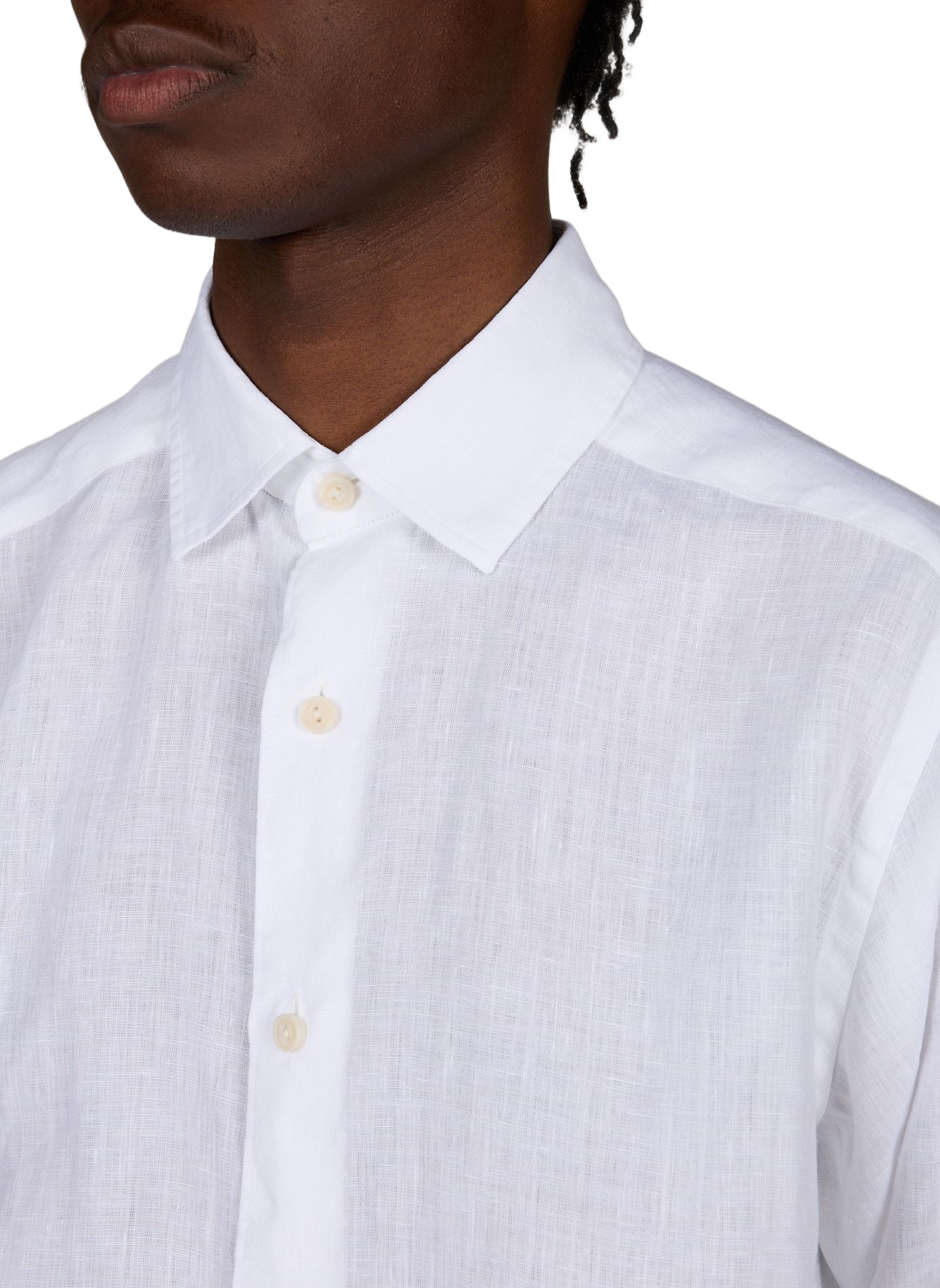 Solid classic linen shirt ETON White
