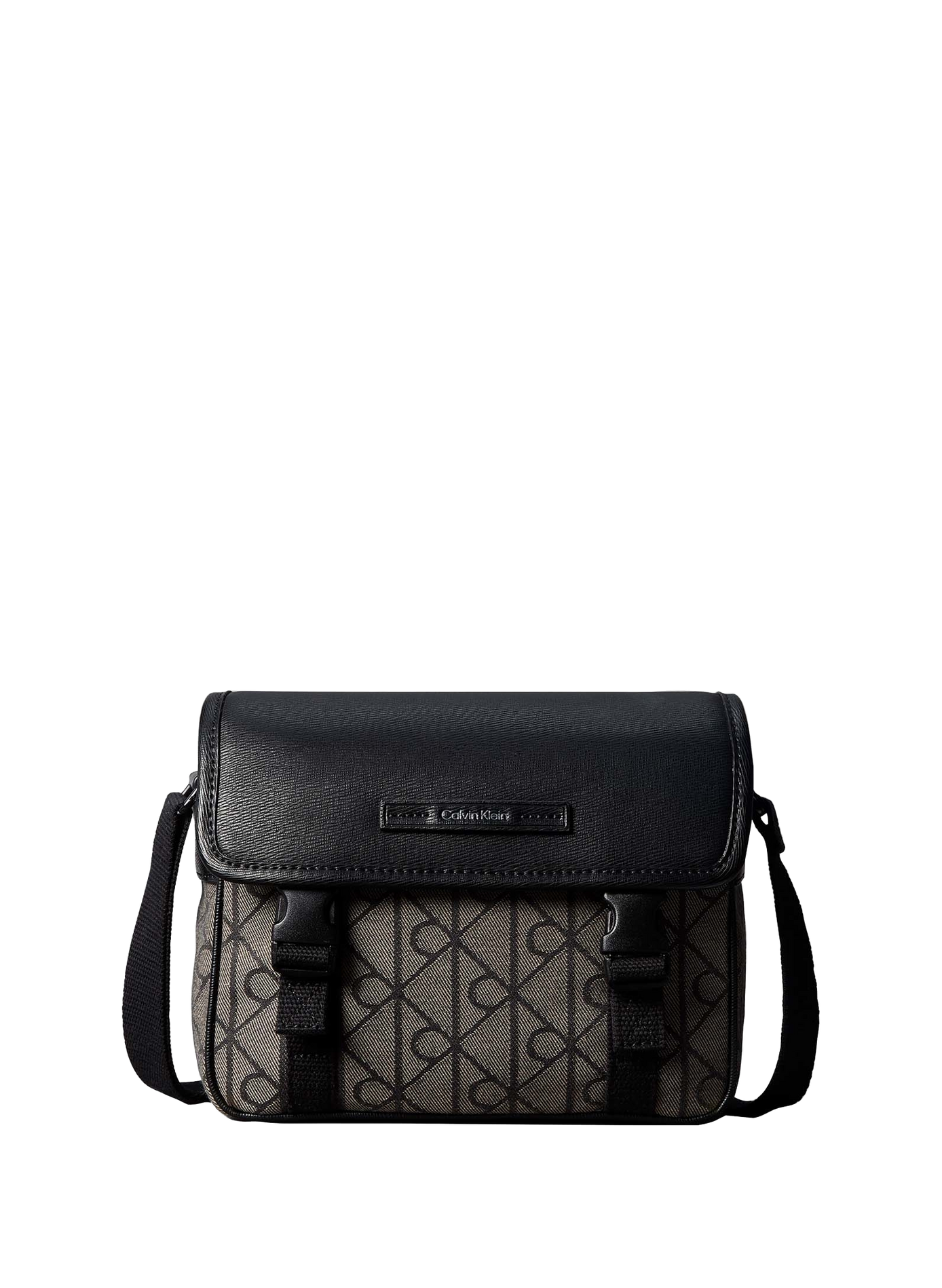 Two-material shoulder bag with logo print CALVIN KLEIN Multicolour