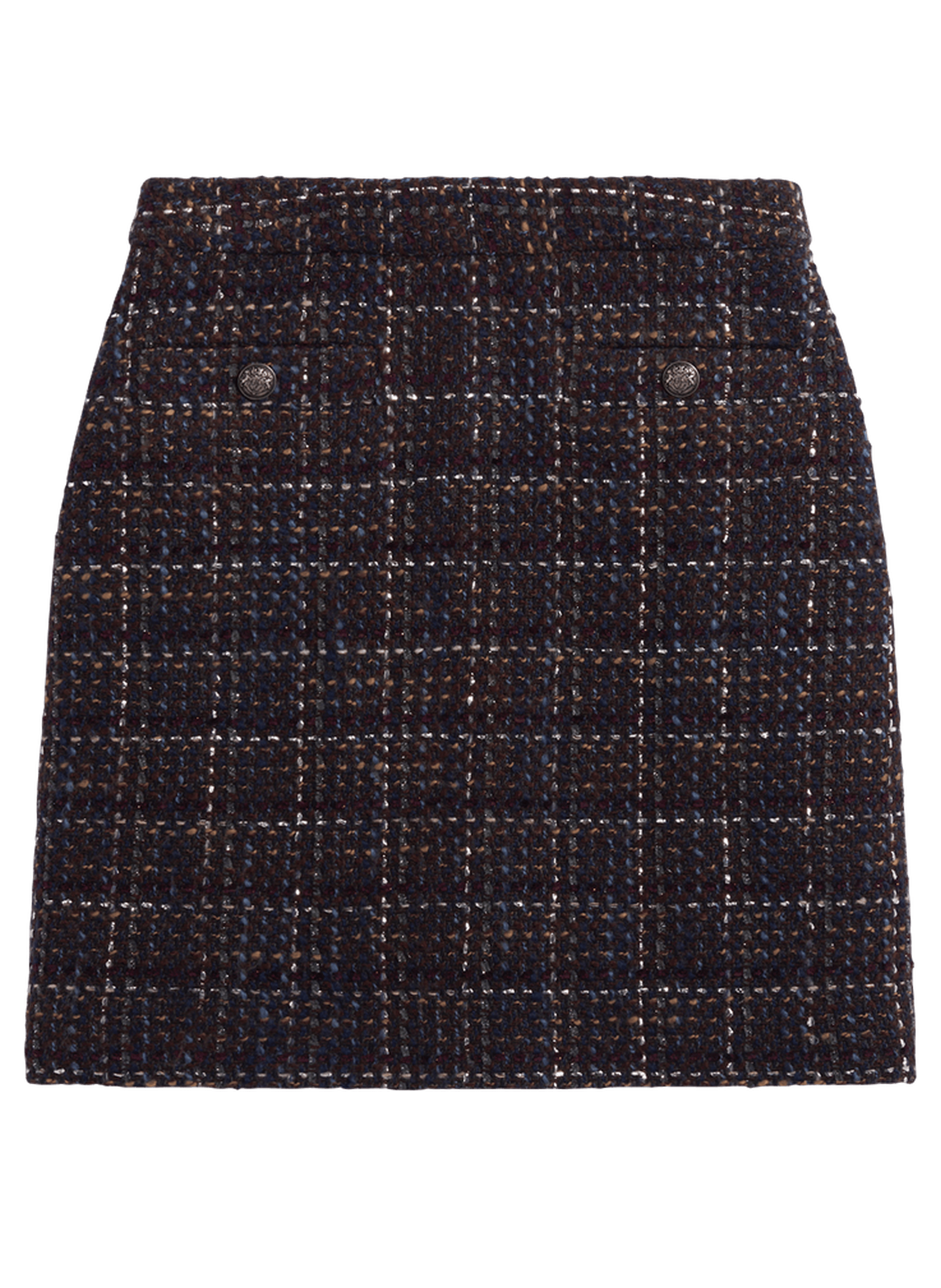 Jupe courte en tweed multicolore - toni PABLO Marron