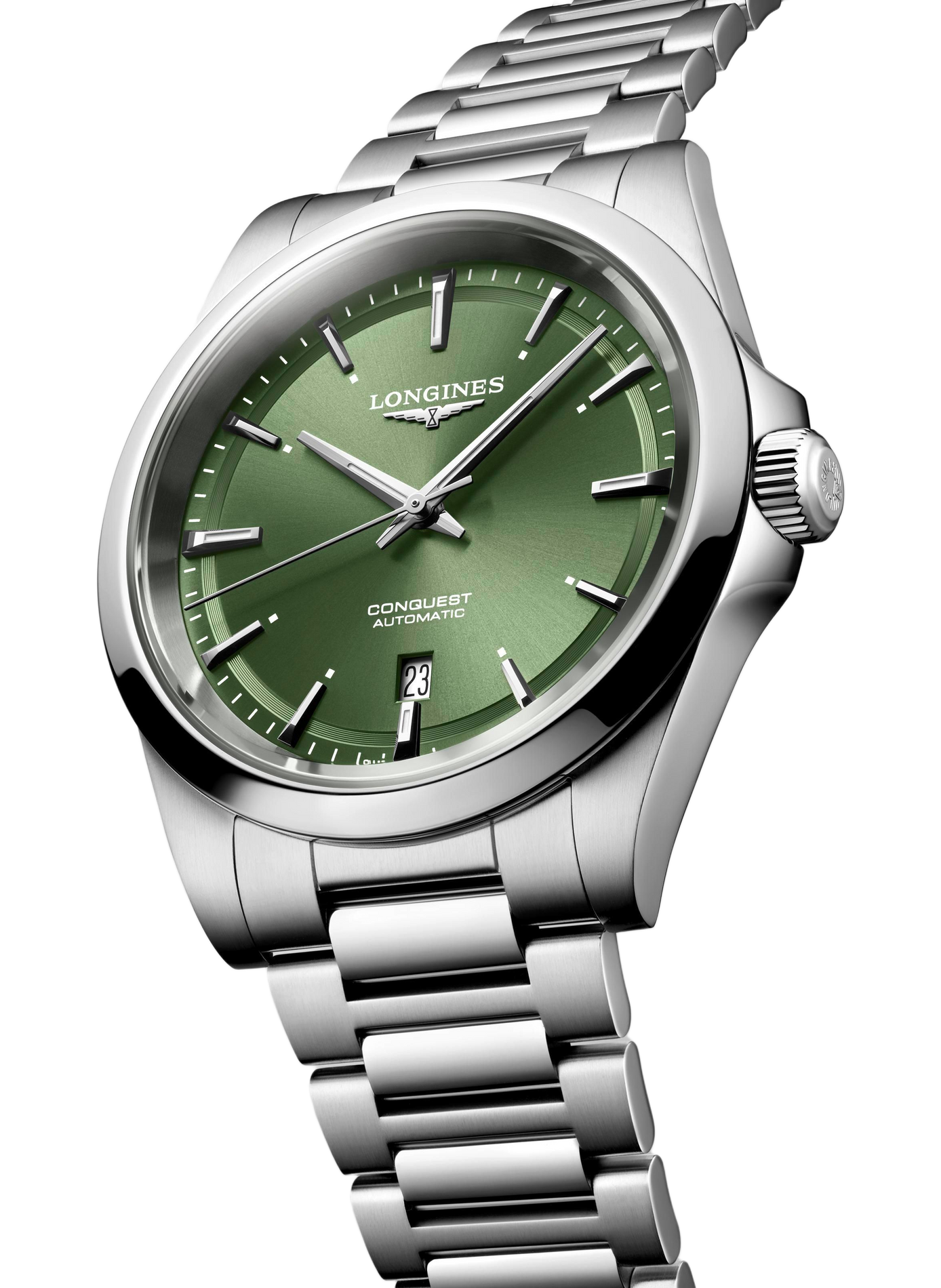 Montre automatique Conquest 2023 en acier inoxydable LONGINES Blanc
