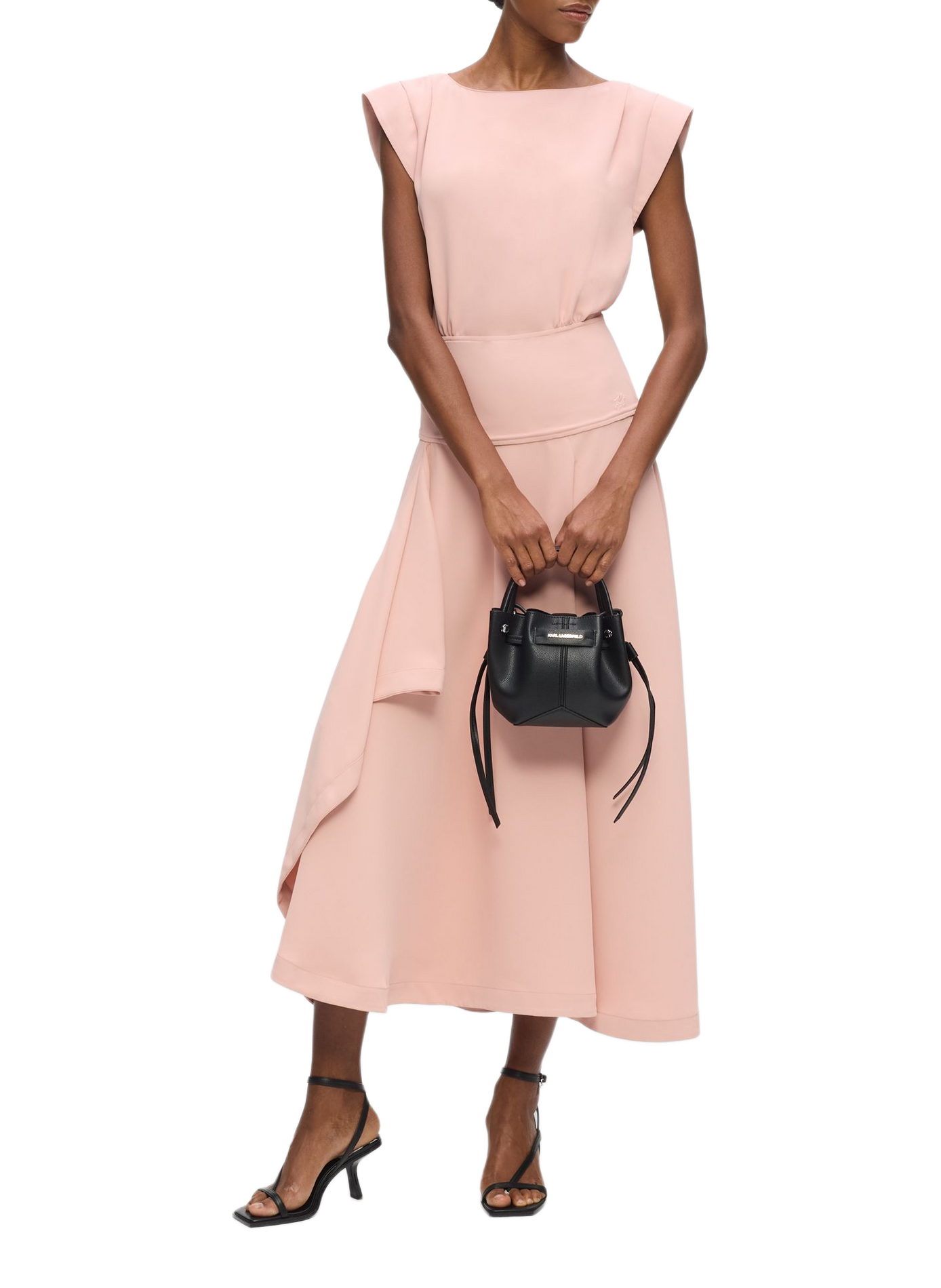 Mini bucket bag K/Pierced KARL LAGERFELD Black