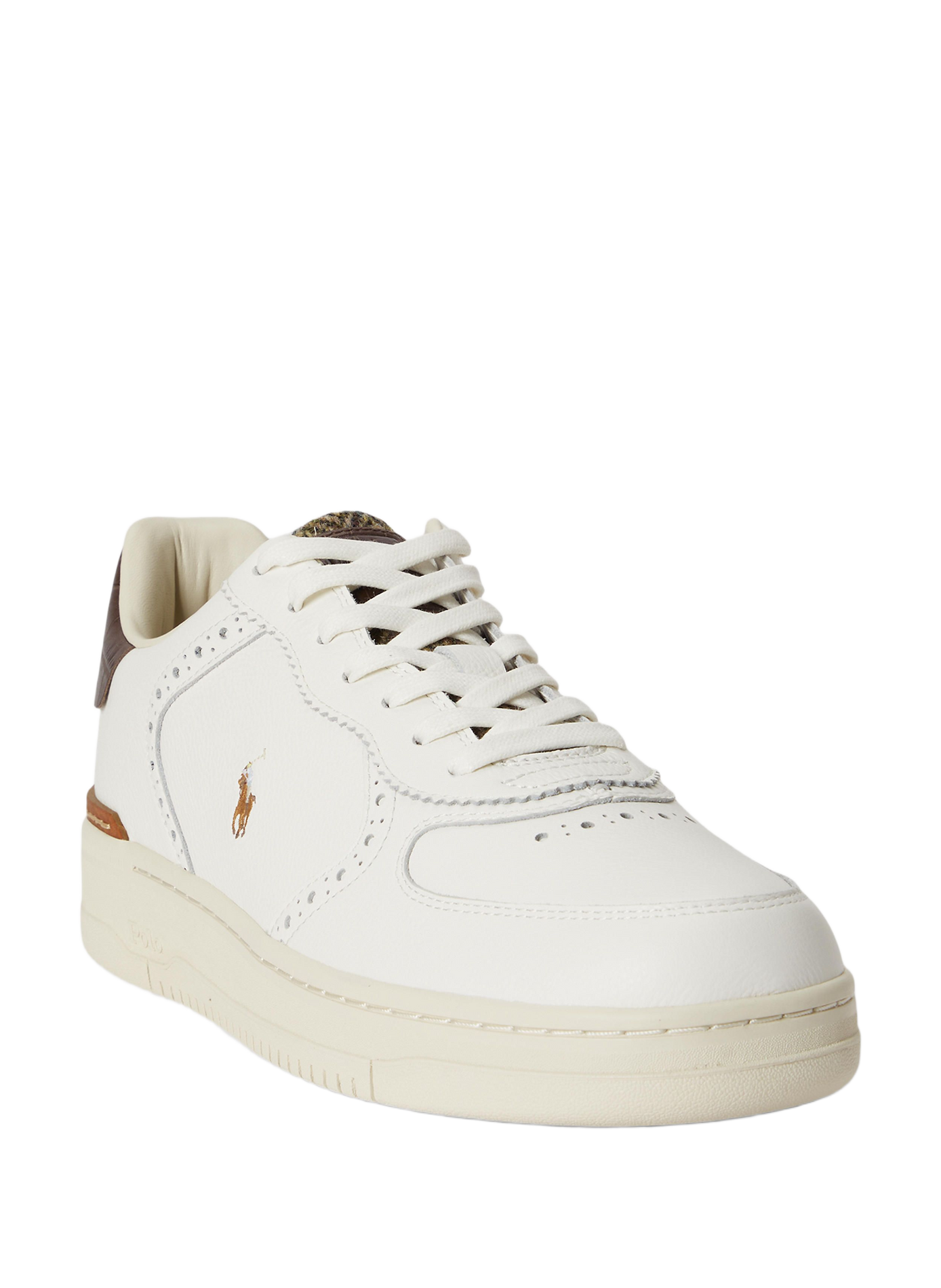 Baskets basses unies en cuir POLO RALPH LAUREN Blanc