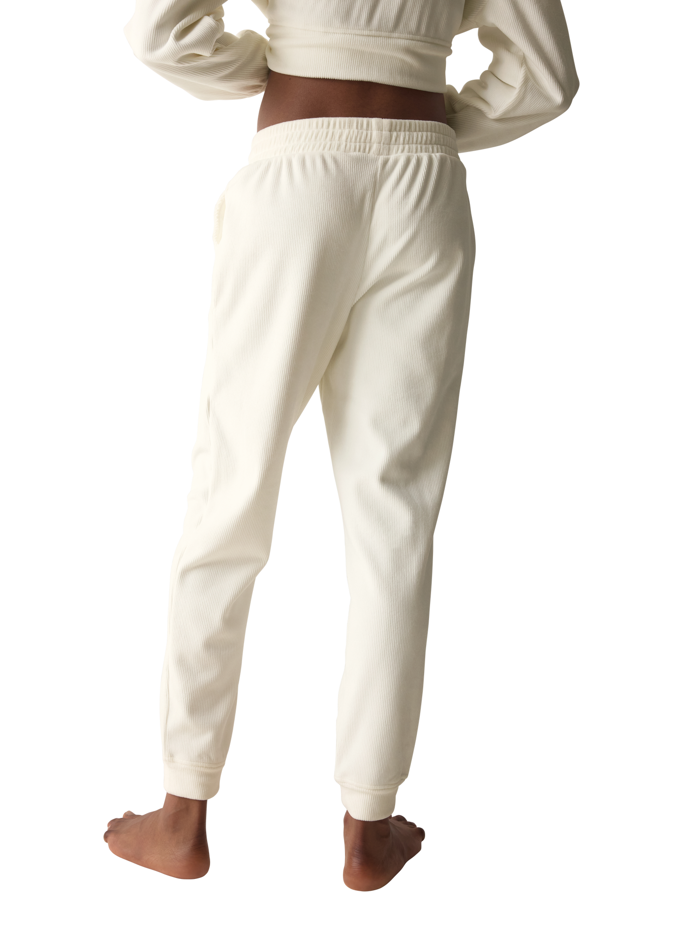 Ribbed Velvet Joggers TRIUMPH White