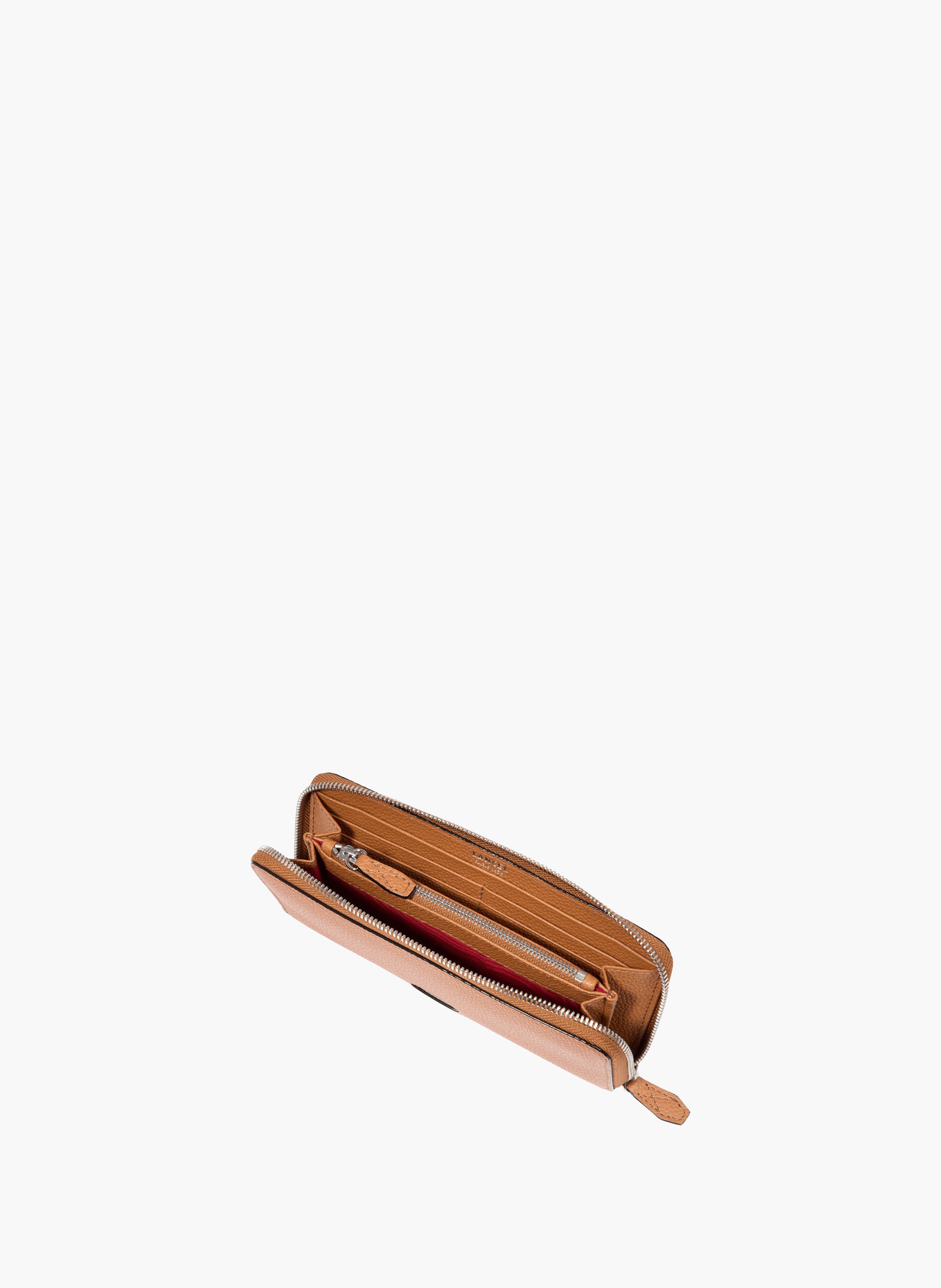 Porte-cartes long à glissière circulaire ninon de lancel - camel LANCEL Marron