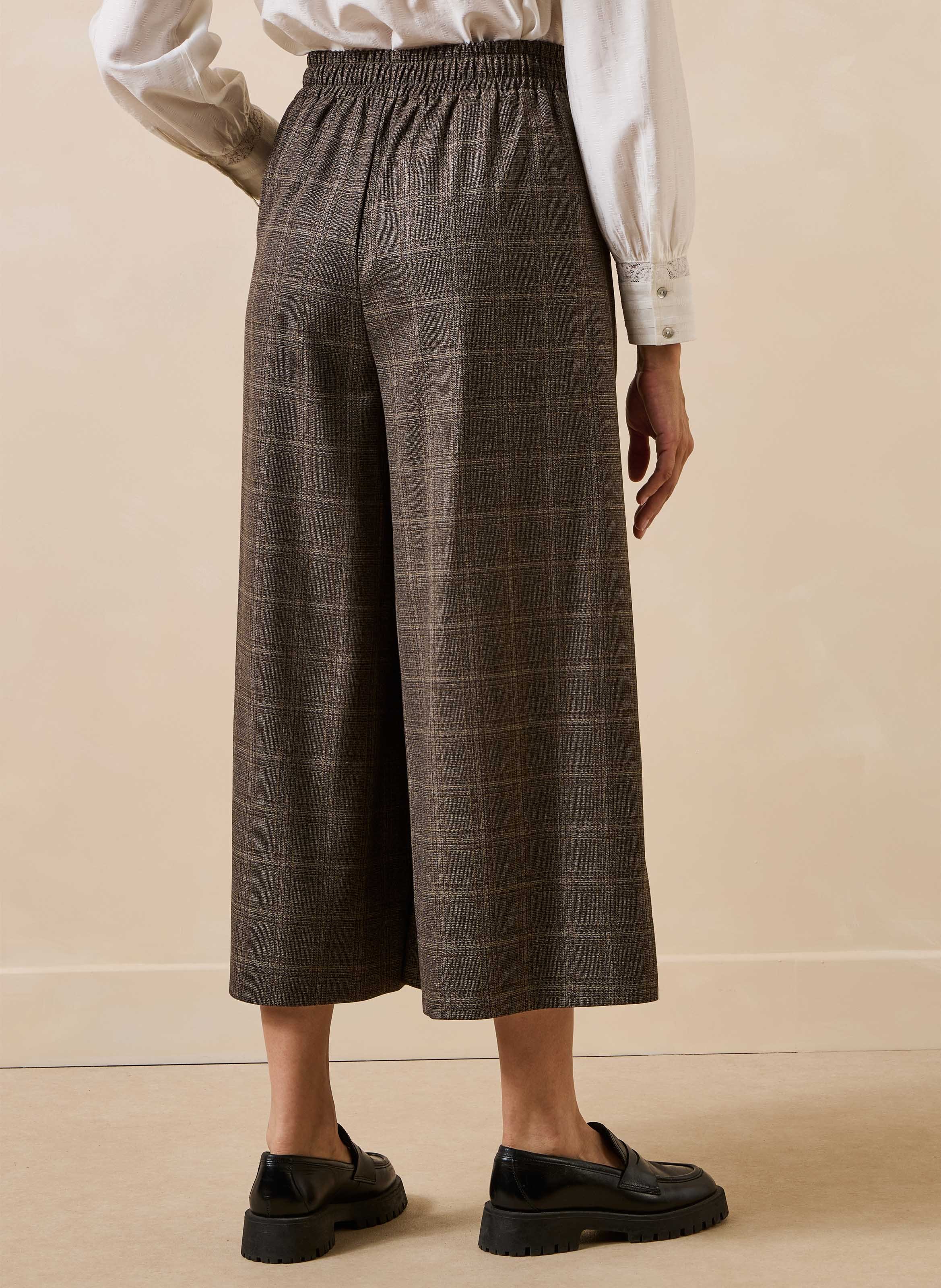 Wijde 7/8-broek met hoge taille LA FEE MARABOUTEE Bruin
