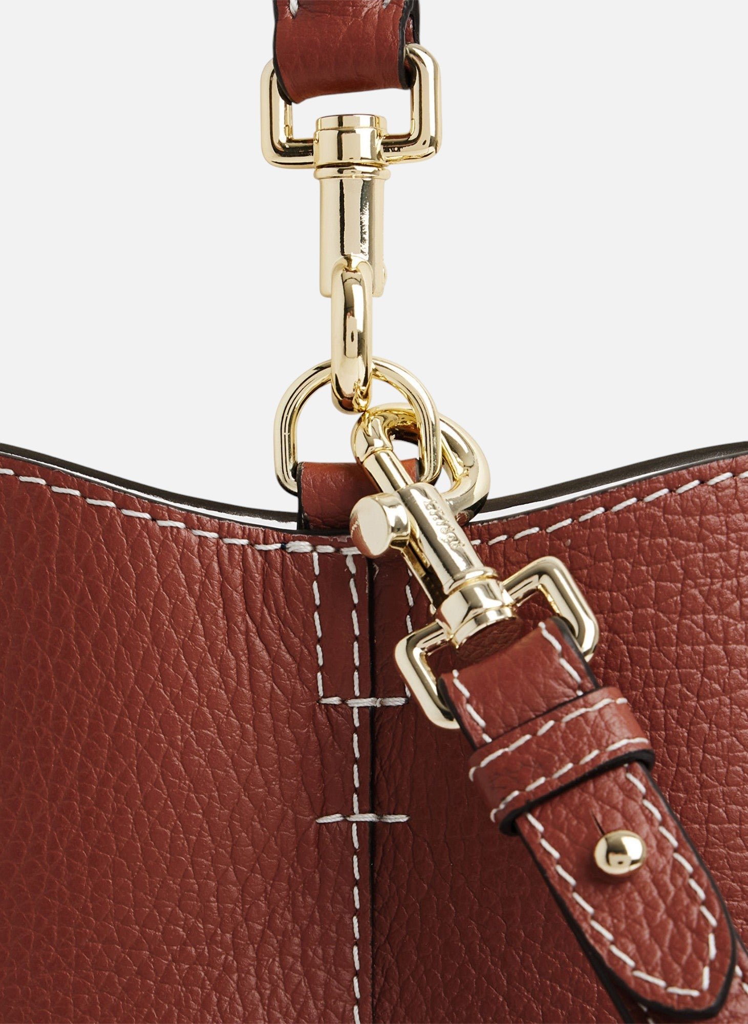 Sac seau louise en cuir grainé LE TANNEUR Marron