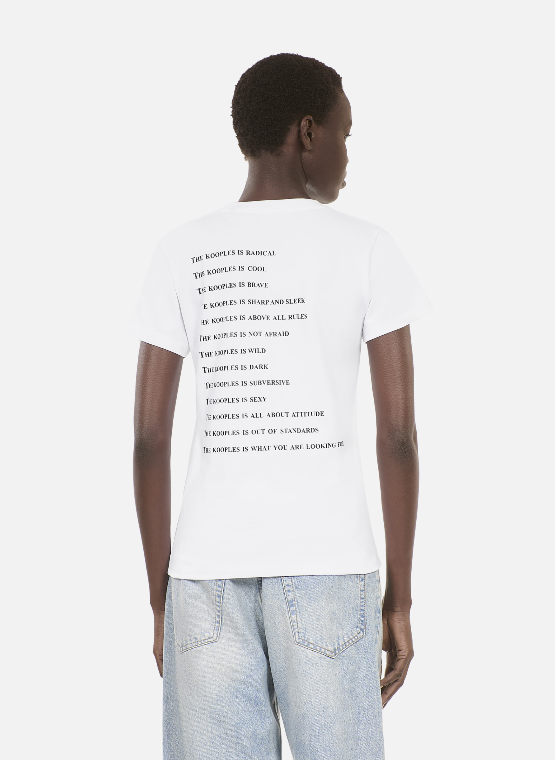 T-Shirt en coton what is Blanc The kooples Femme