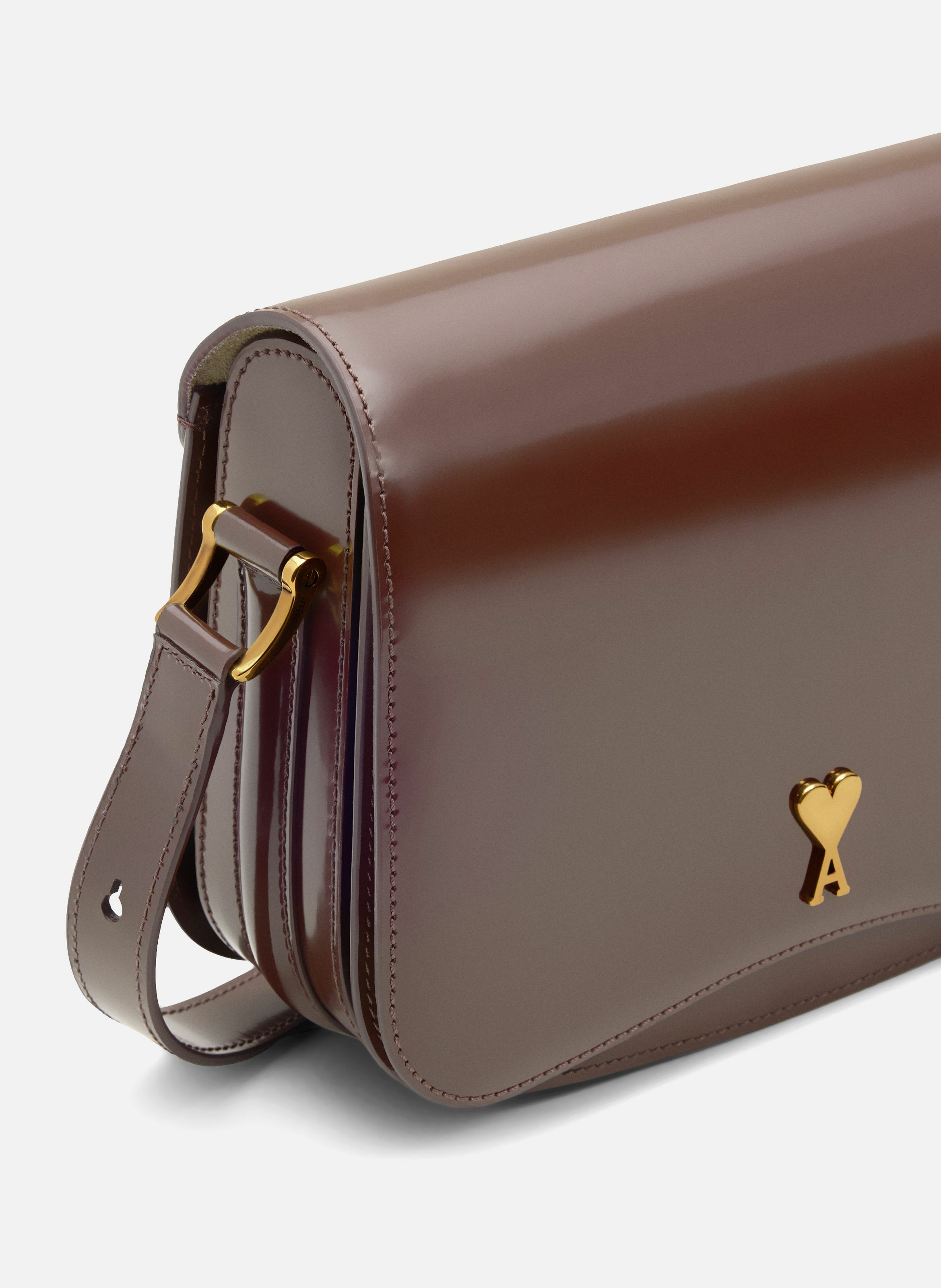 Sac Paris Paris En Cuir Glacé unisexe AMI PARIS Rouge