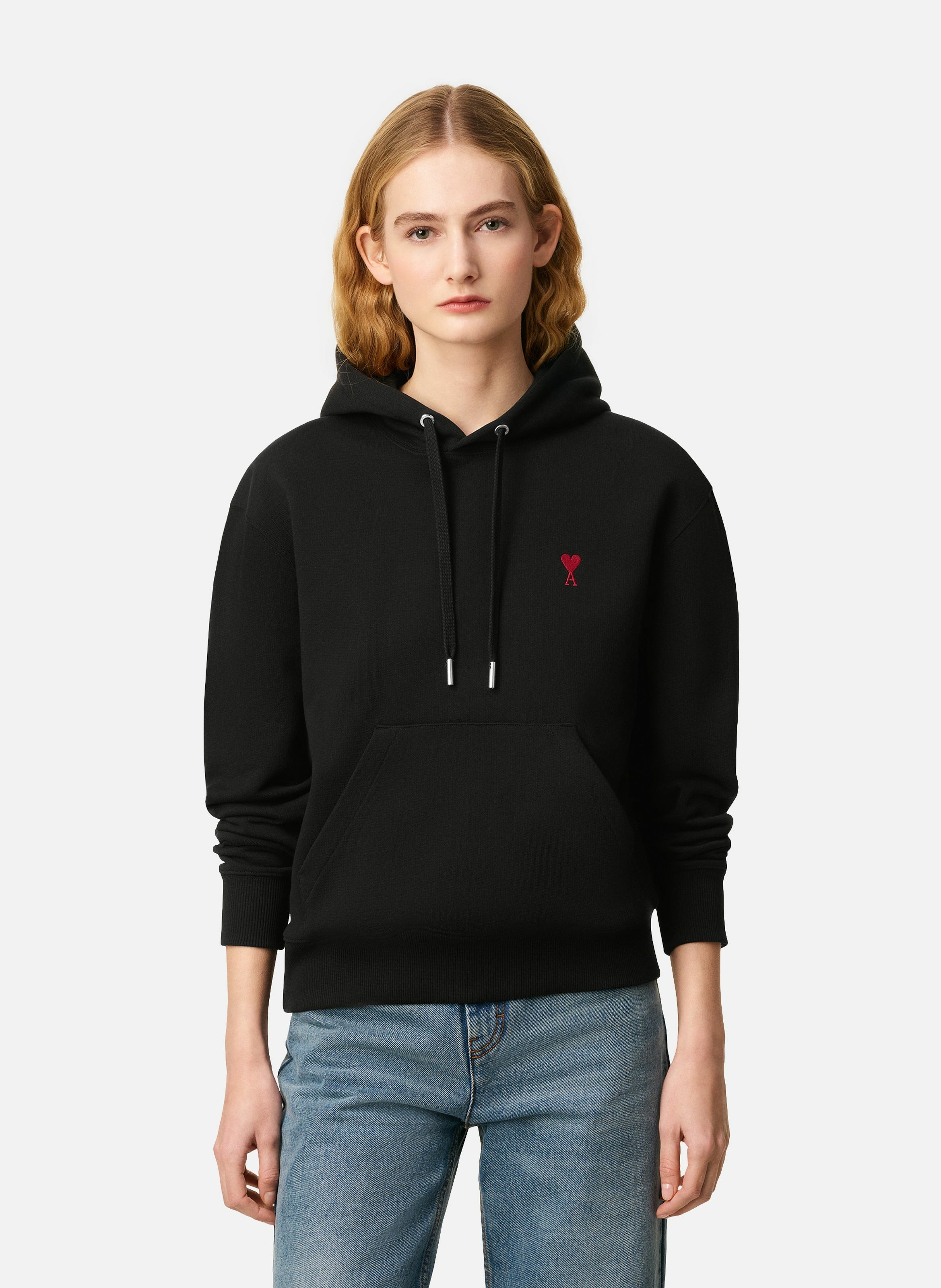 Hoodie ami de coeur rouge unisexe AMI PARIS Noir