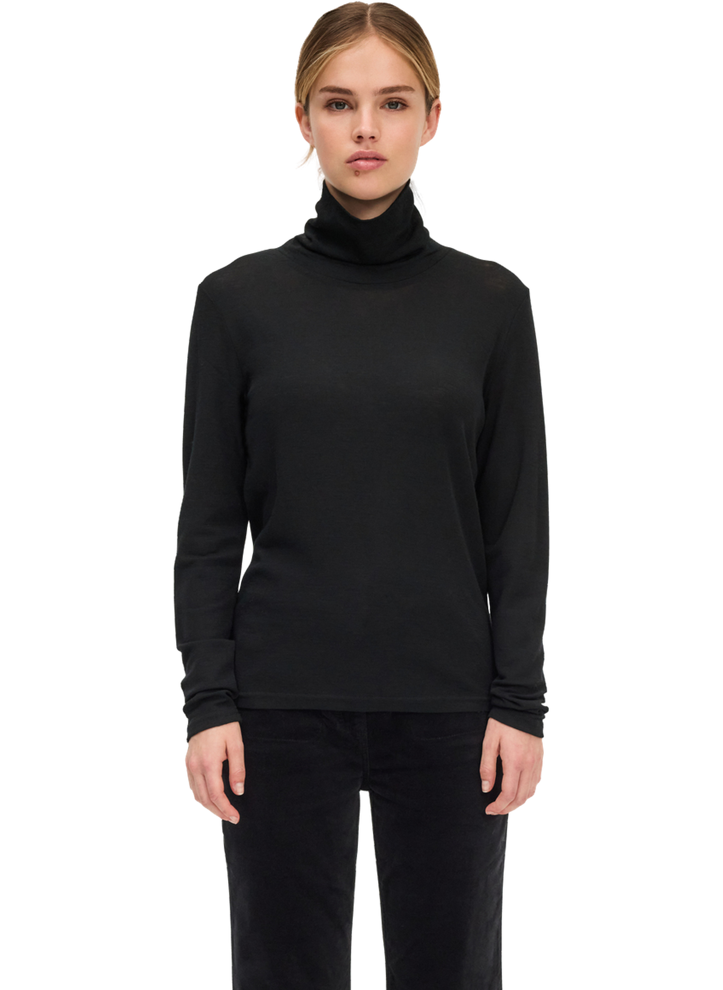 PABLO Sous-pull à col montant en laine - haniah Noir