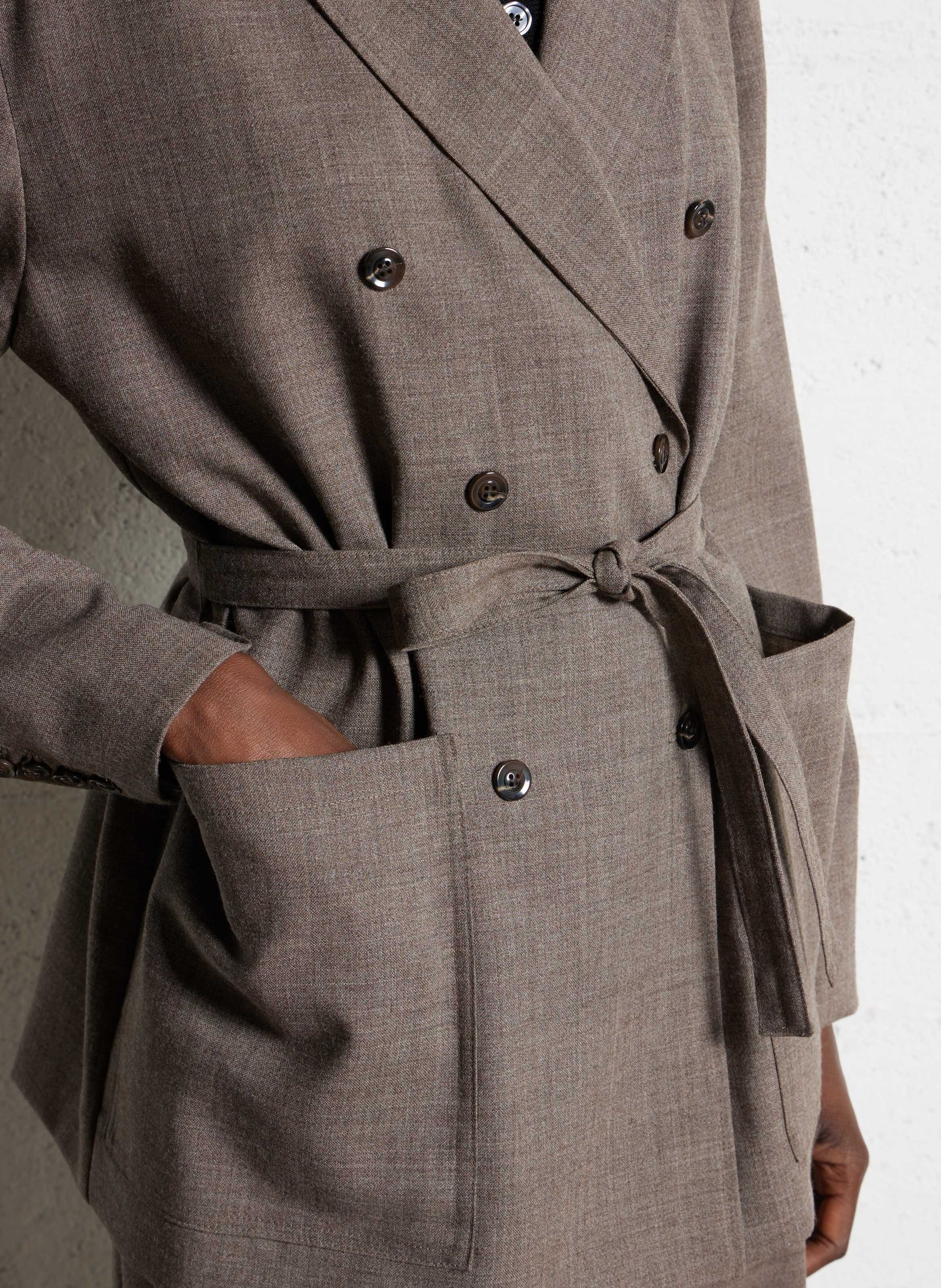 Veste droite en laine drew SOEUR Marron