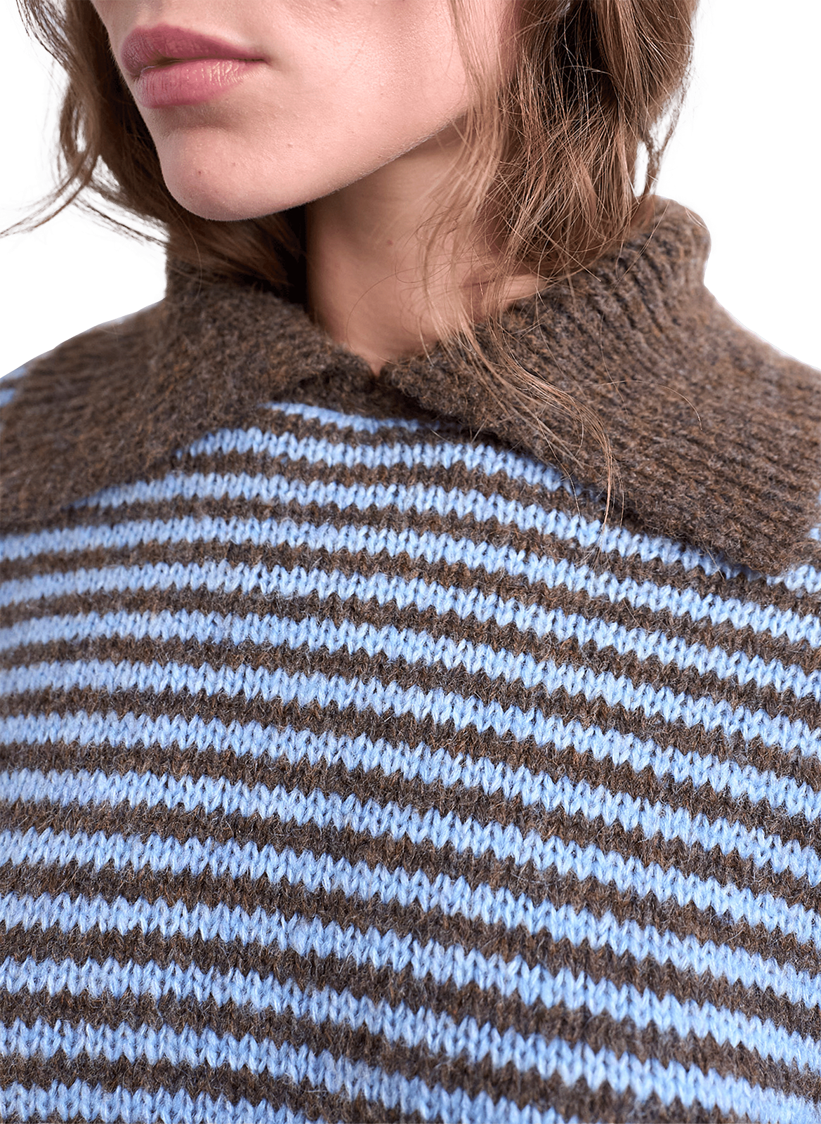 Pull rayé à col classique TOPSHOP Bleu