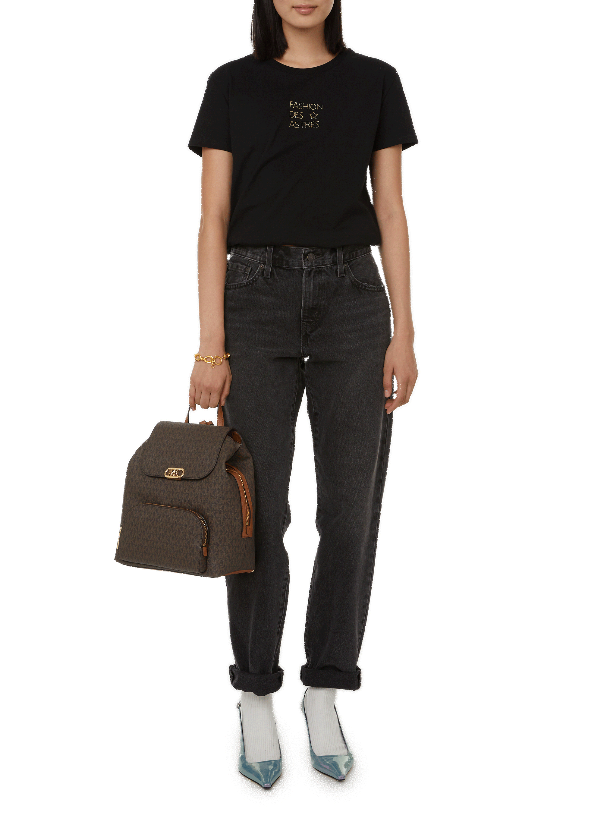 T-shirt à inscription brodée SAISON 1865 Noir