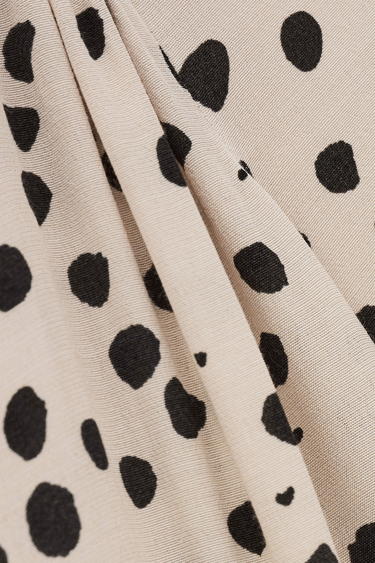 Robe longue col v à pois derby BA&SH Beige