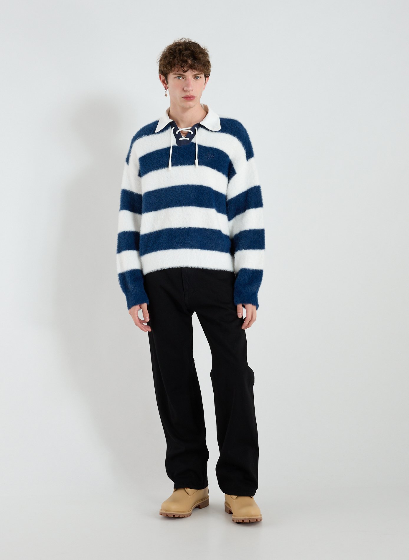 Wide leg selvedge cotton jeans OUR LEGACY Black