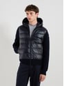 Cardigan matelassé et zippé à capuche | Bleu by MONCLER MONCLER Cardigan matelassé et zippé à capuche | Bleu