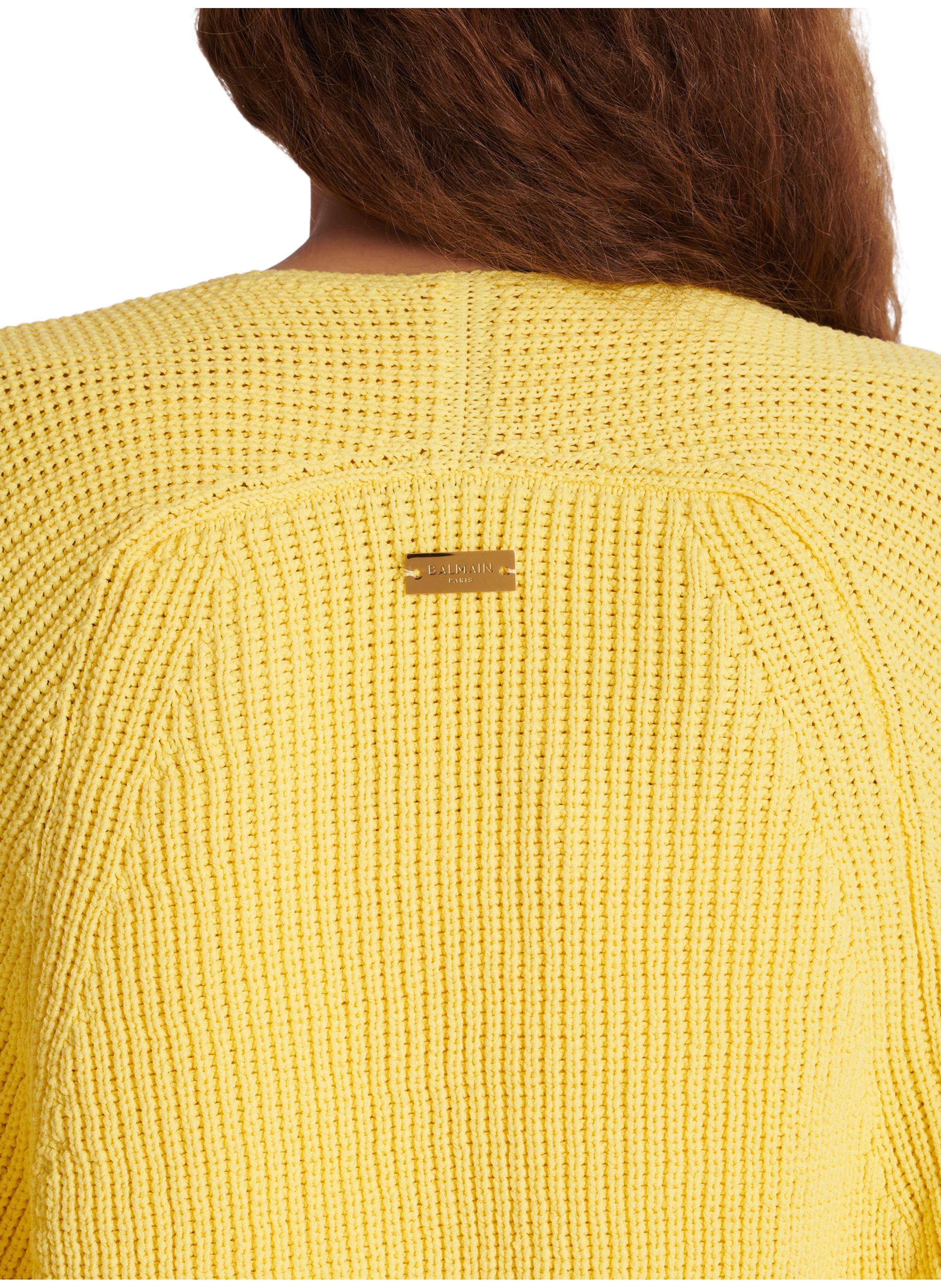 Boléro en maille côtelée BALMAIN Jaune