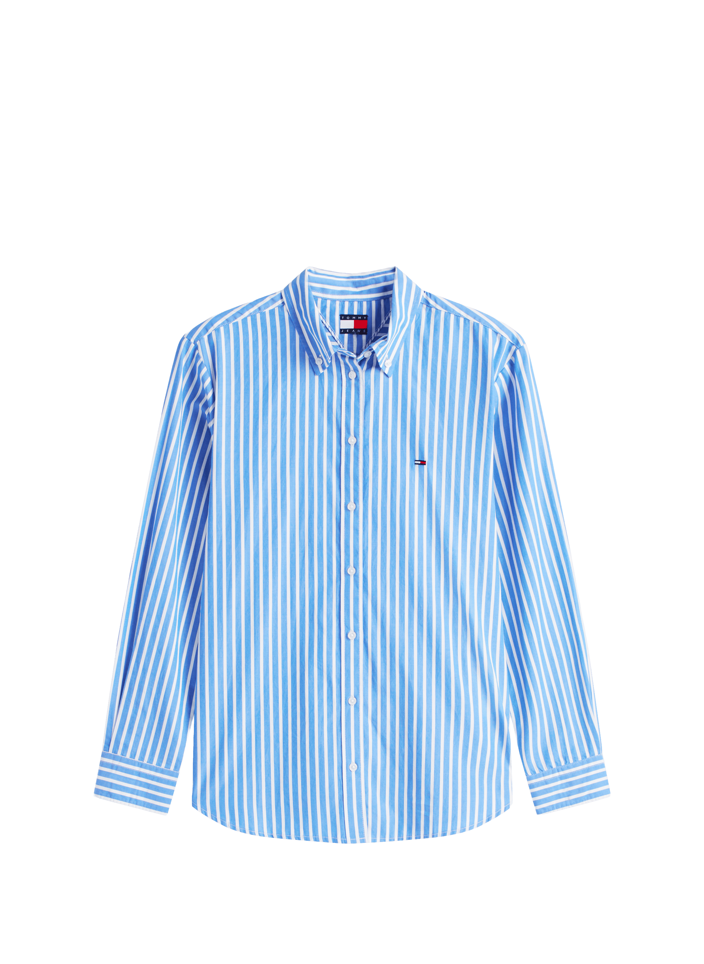 Straight striped cotton shirt TOMMY HILFIGER Blue