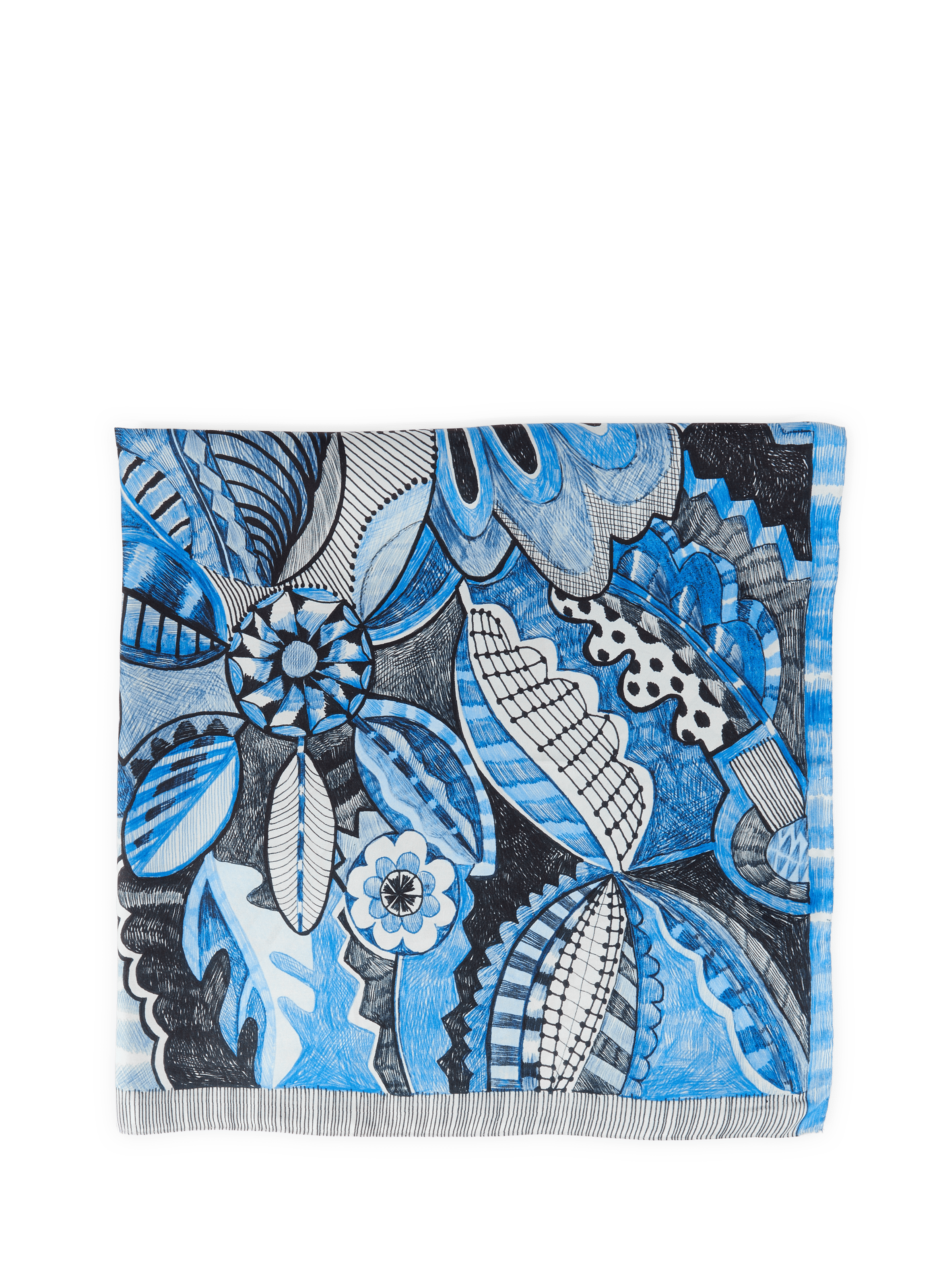 Printed silk scarf AU PRINTEMPS PARIS Multicolour