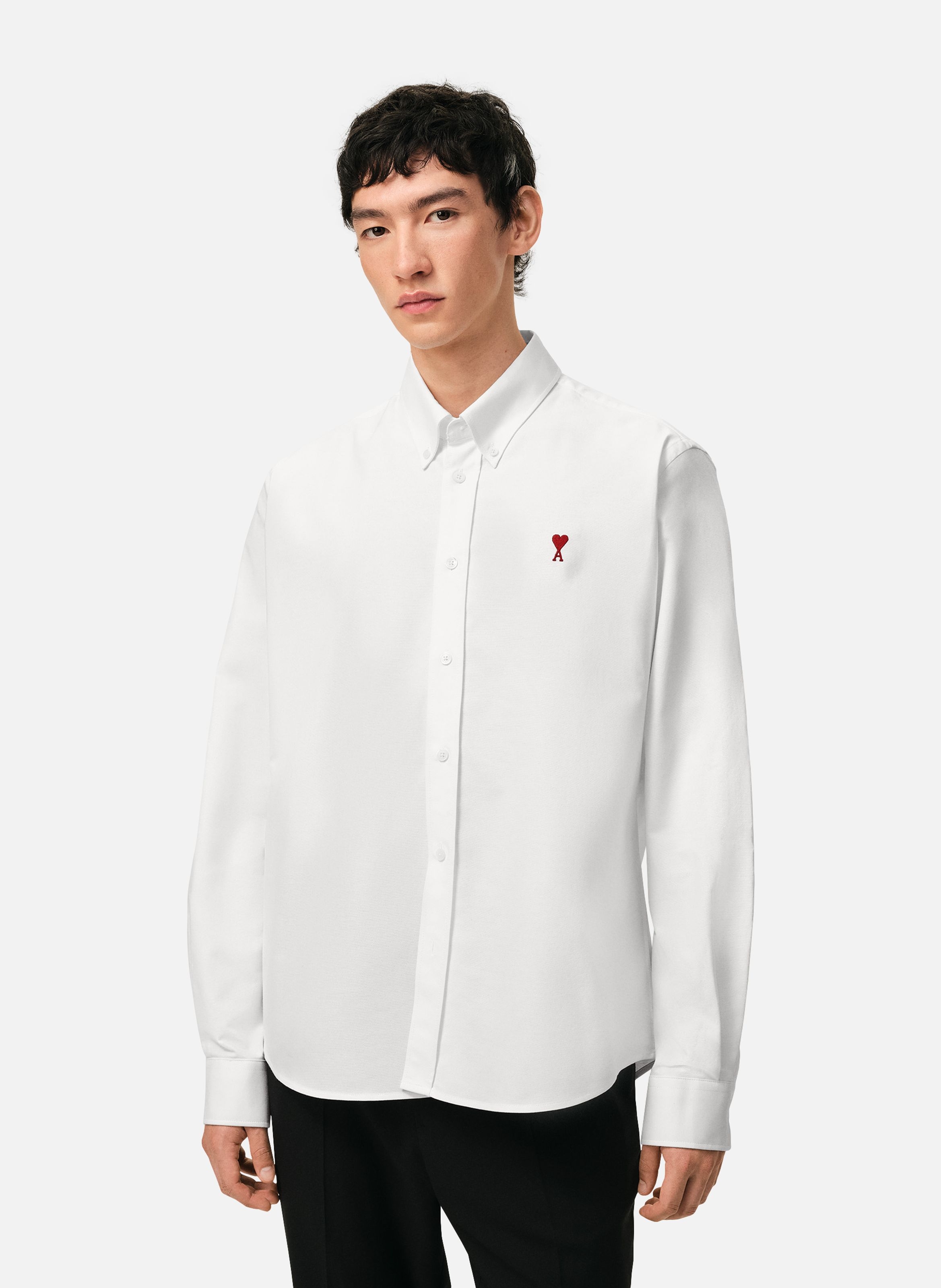 Chemise Col Boutonné Ami de Coeur unisexe AMI PARIS Blanc