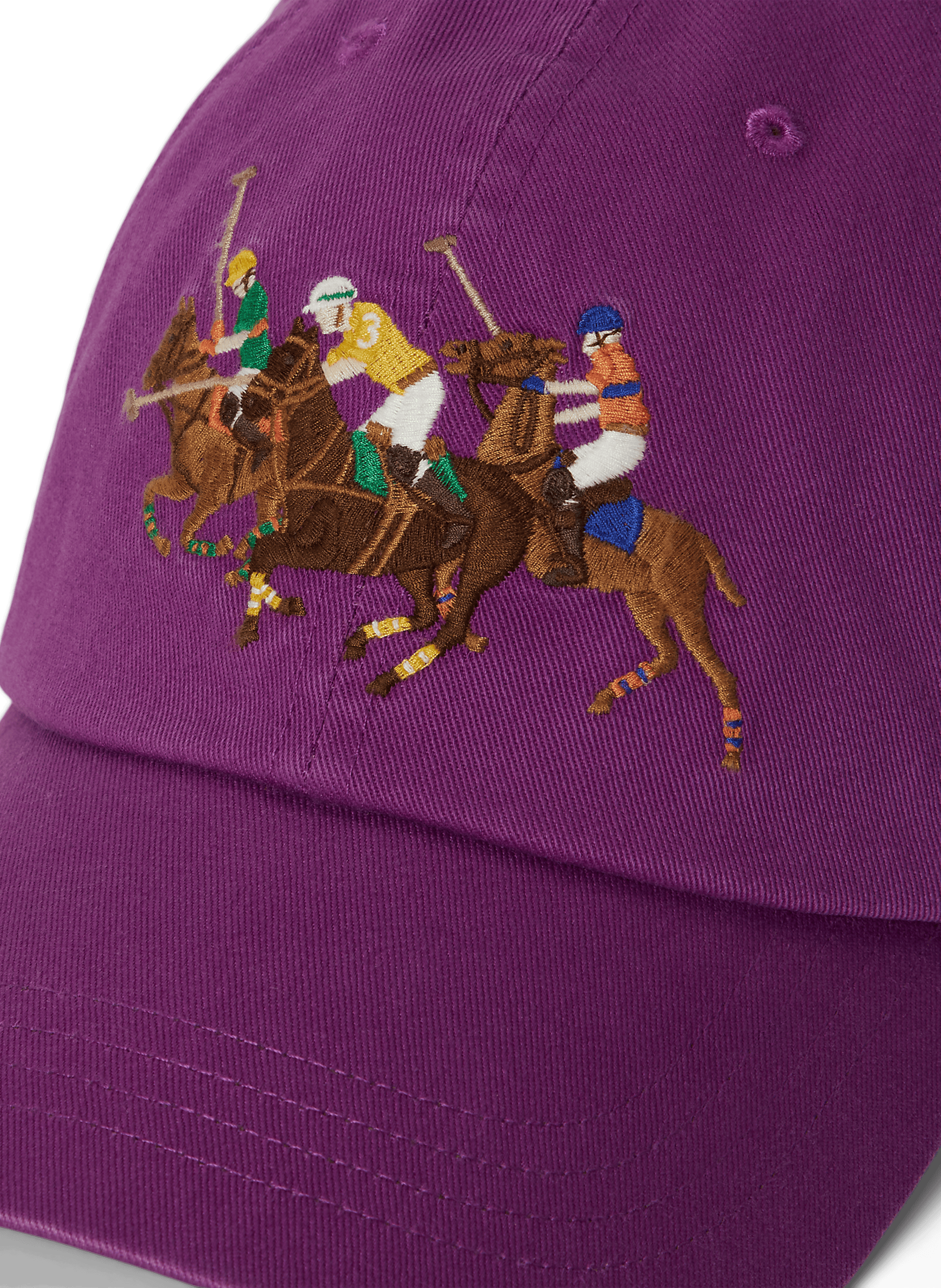 Casquette brodée en coton POLO RALPH LAUREN Violet