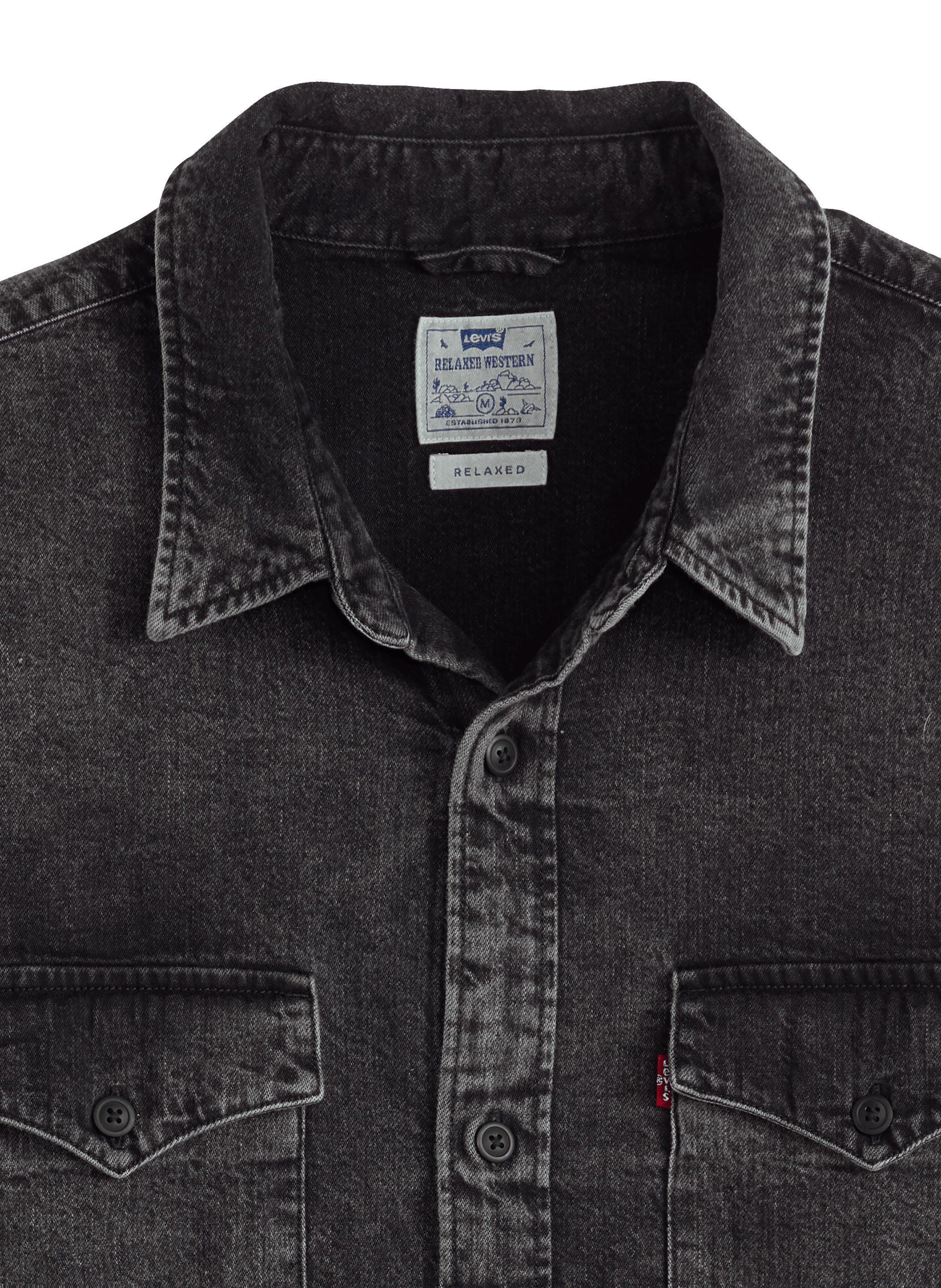 Straight cotton denim overshirt LEVI'S Black