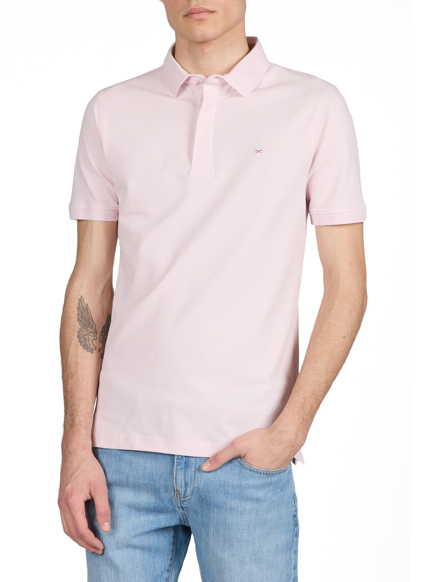 Short-sleeved polo shirt in blended cotton EDEN PARK Pink