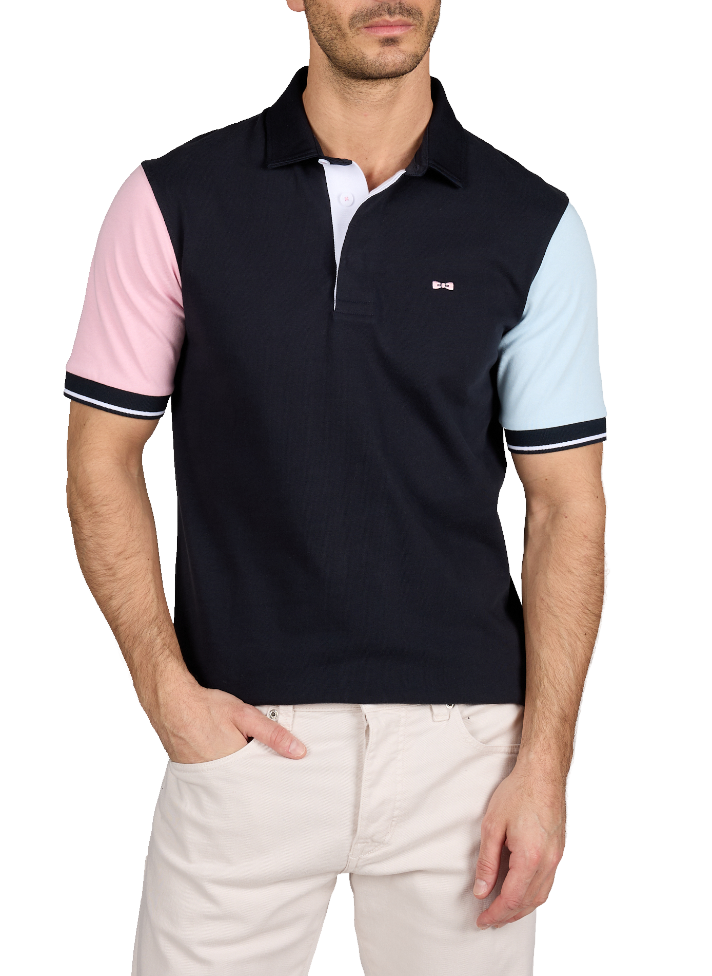 Cotton logo polo shirt EDEN PARK Blue