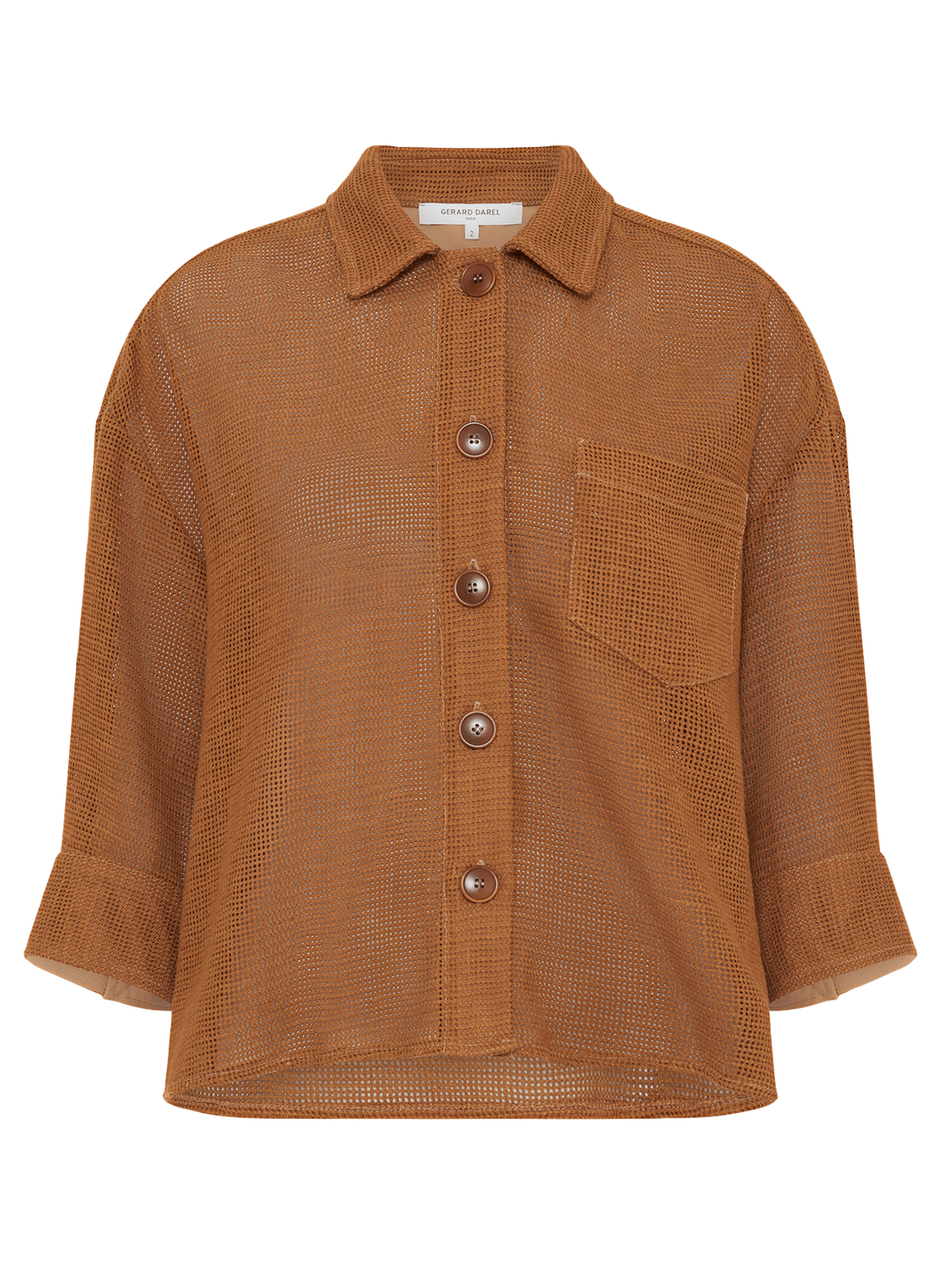 Surchemise ajourée en coton et lin - tamia GERARD DAREL Marron