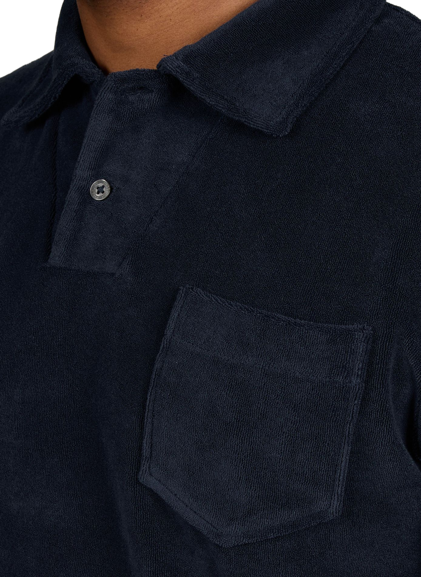 Polo manches courtes en tissu éponge de coton mélangé AURELIEN Bleu