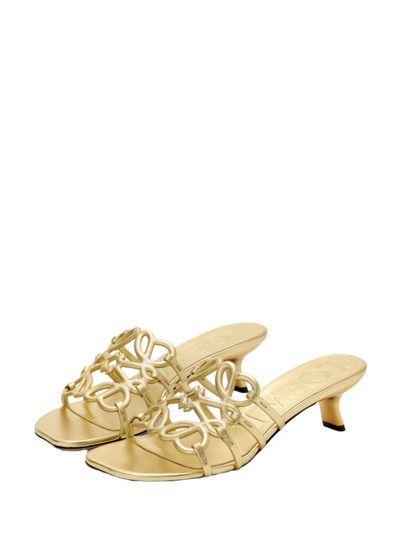 Petal Anagram Lamb Leather Mules LOEWE Golden