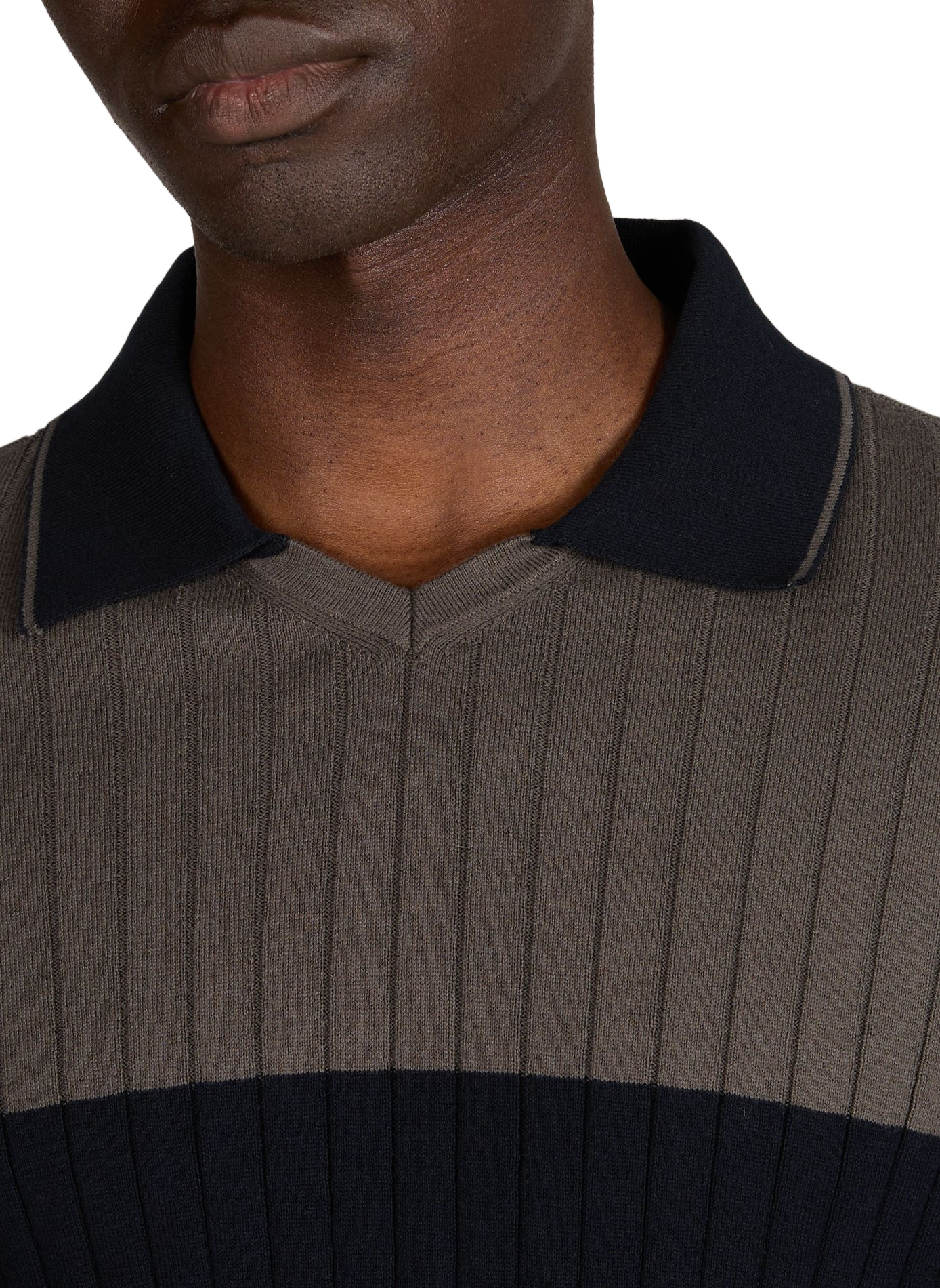 Short-sleeved ribbed cotton polo ARMANI EXCHANGE Multicolour