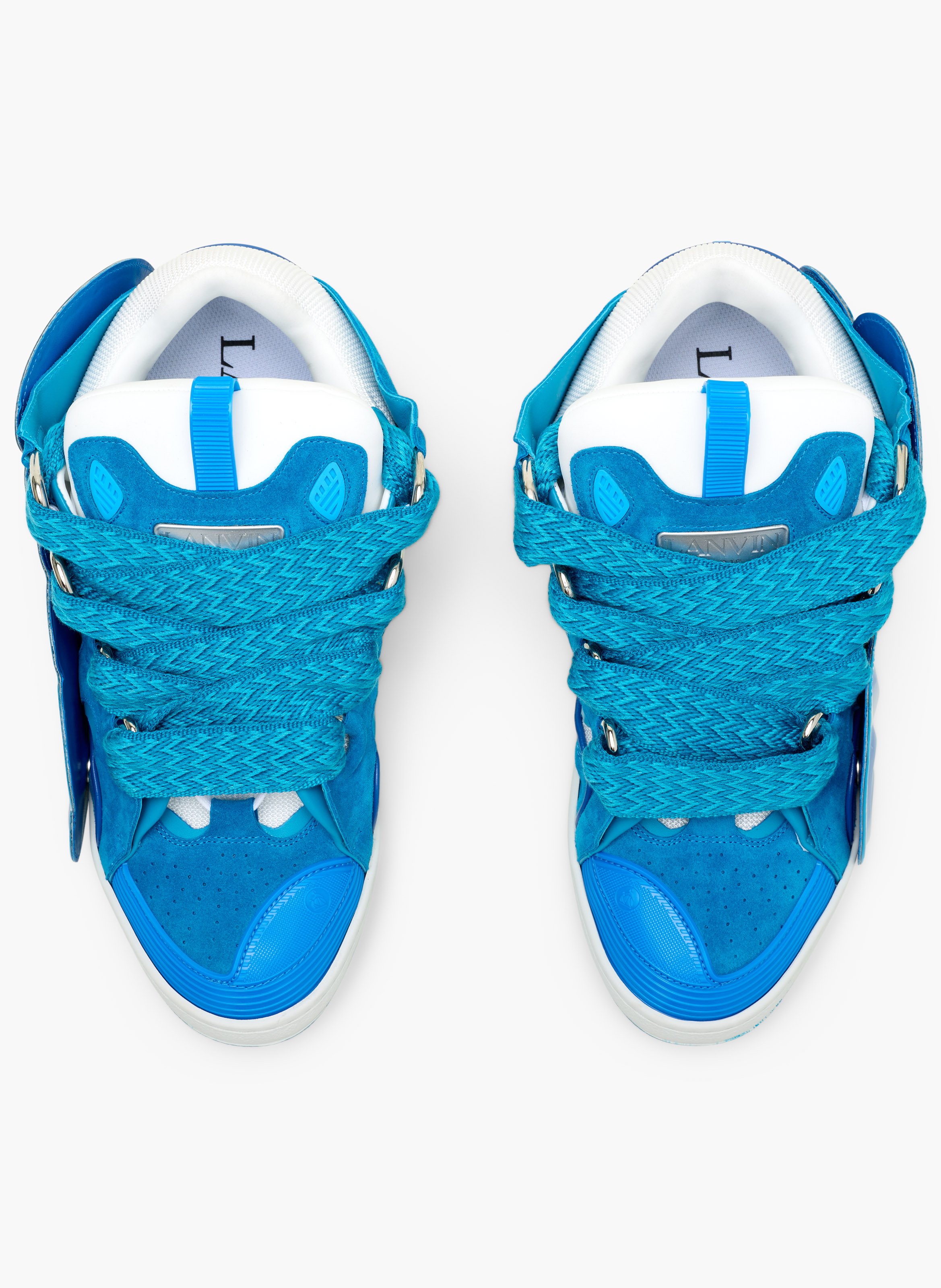 Sneakers urban curb en cuir à patch LANVIN Bleu