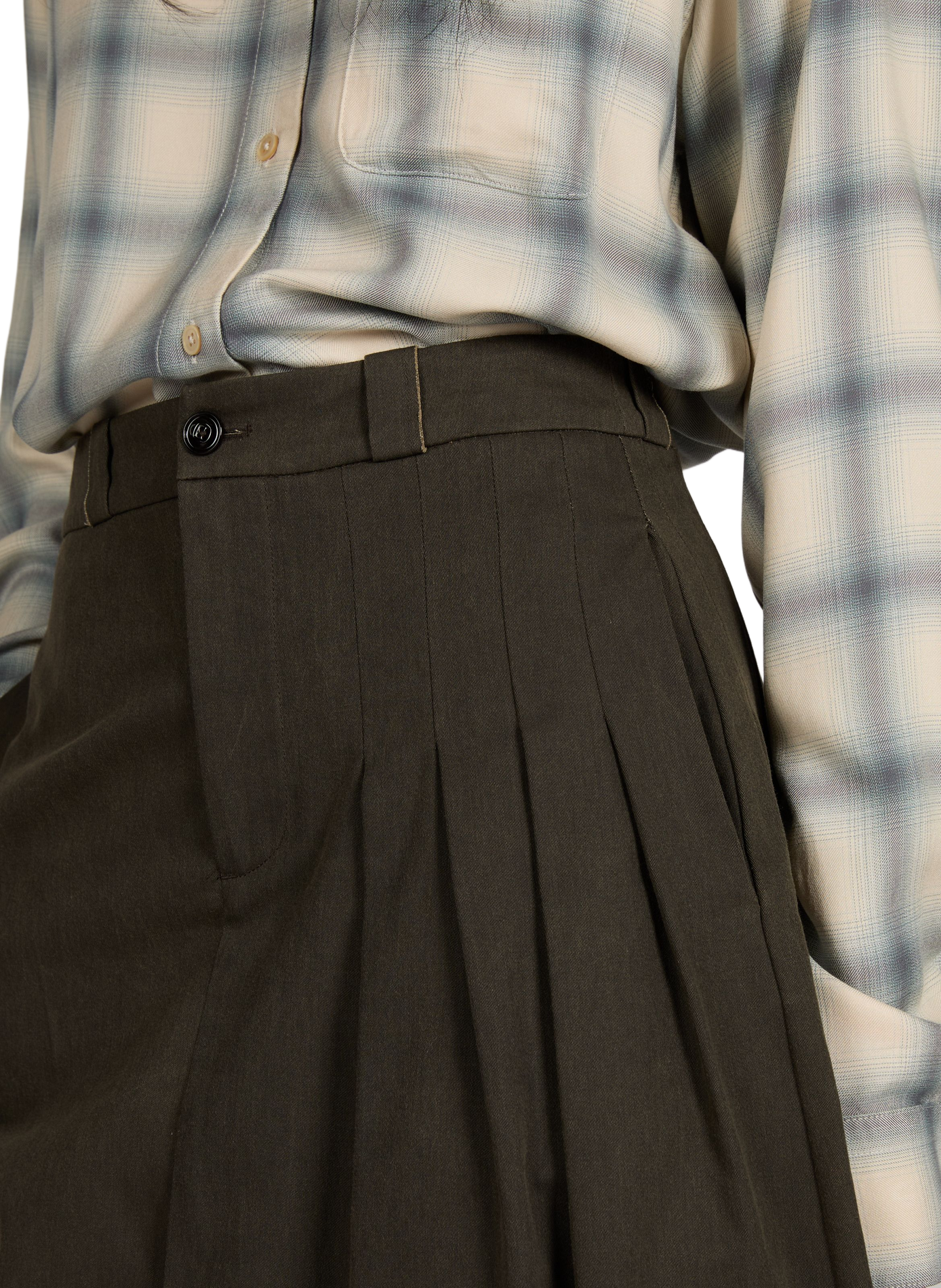 Midi skirt with asymmetrical pleats in cotton OUR LEGACY Green