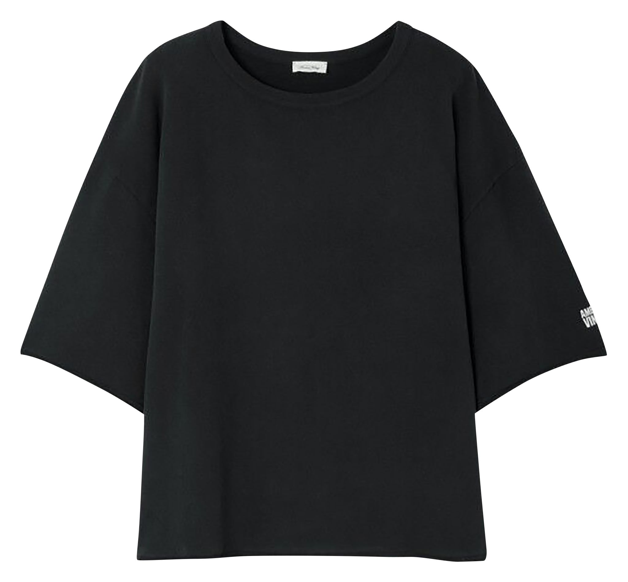 Tee-shirt fluide col rond en coton uni ykobow | Noir AMERICAN VINTAGE Femme