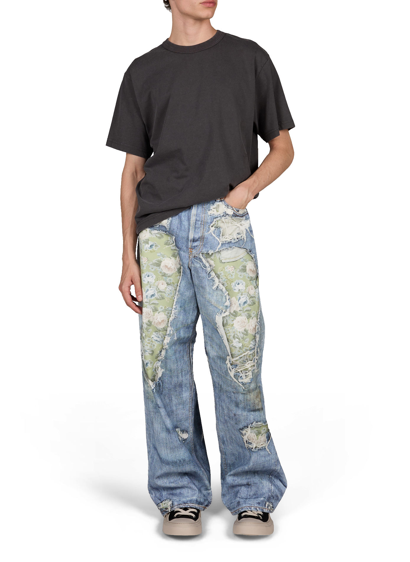 Jeans con effetto ottico 1981 in cotone ACNE STUDIOS Blu
