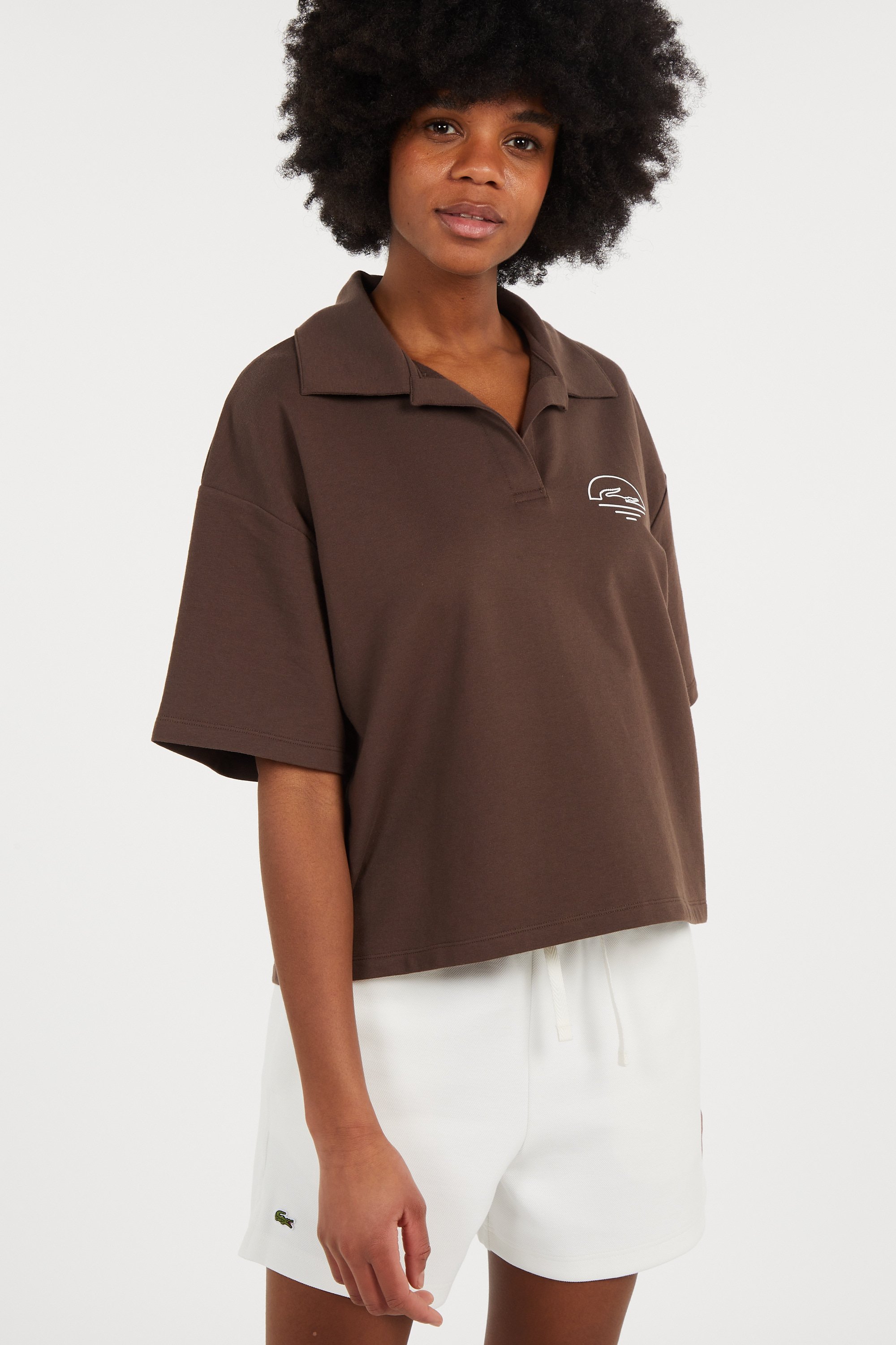Polo t-shirt loungewear LACOSTE Marron