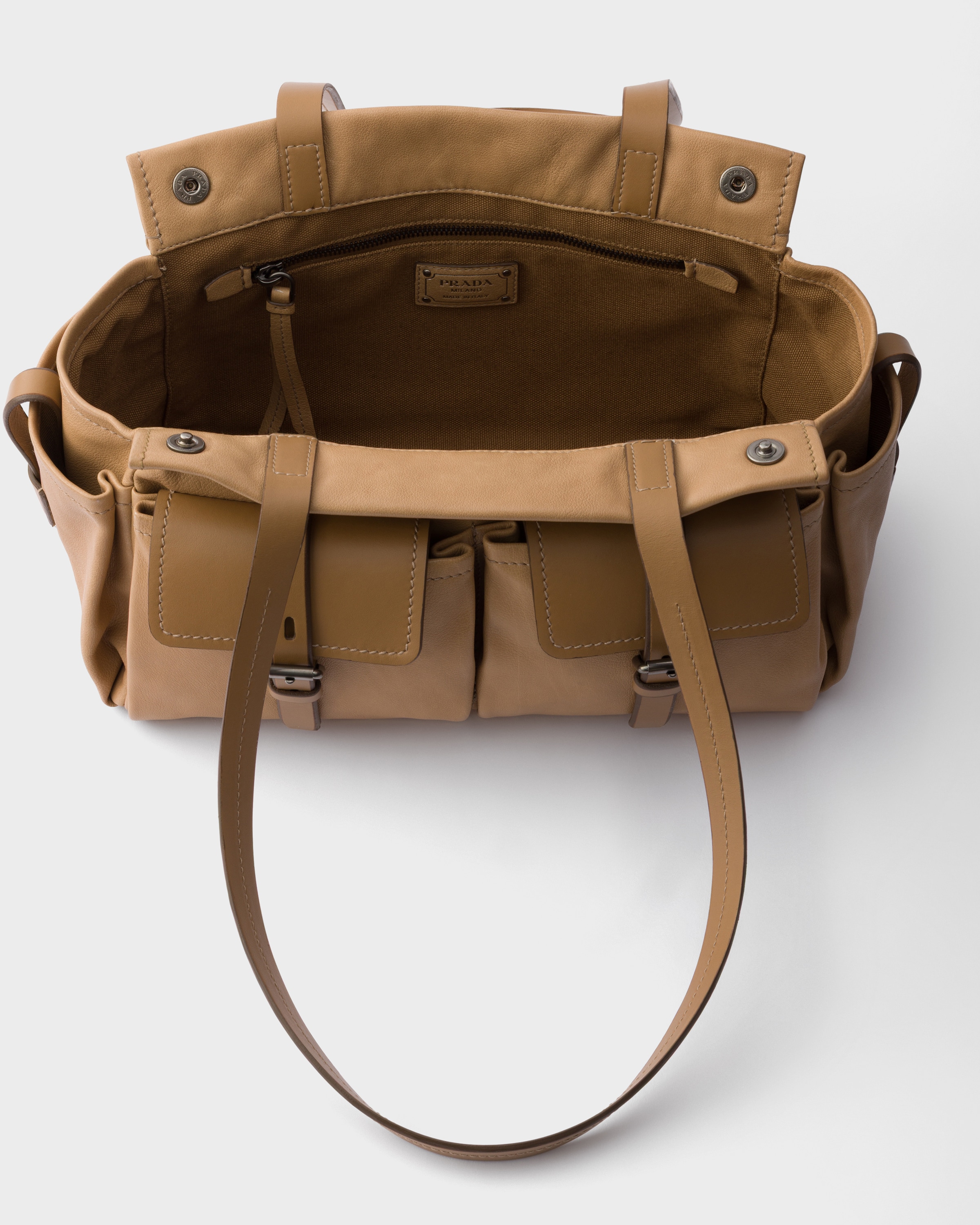 Cabas en cuir prada route PRADA Beige