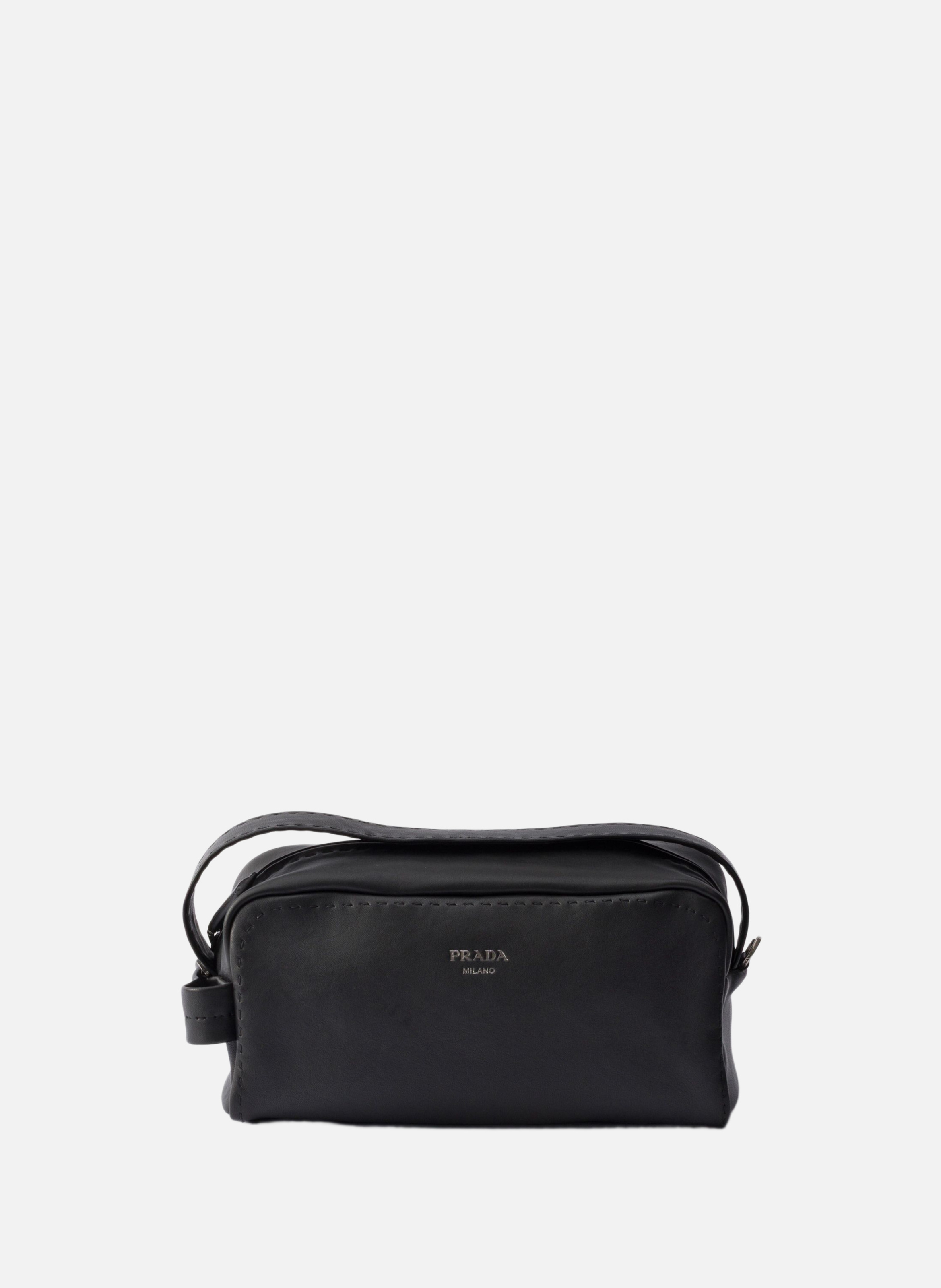 Sac à bandoulière en cuir nappa PRADA Noir
